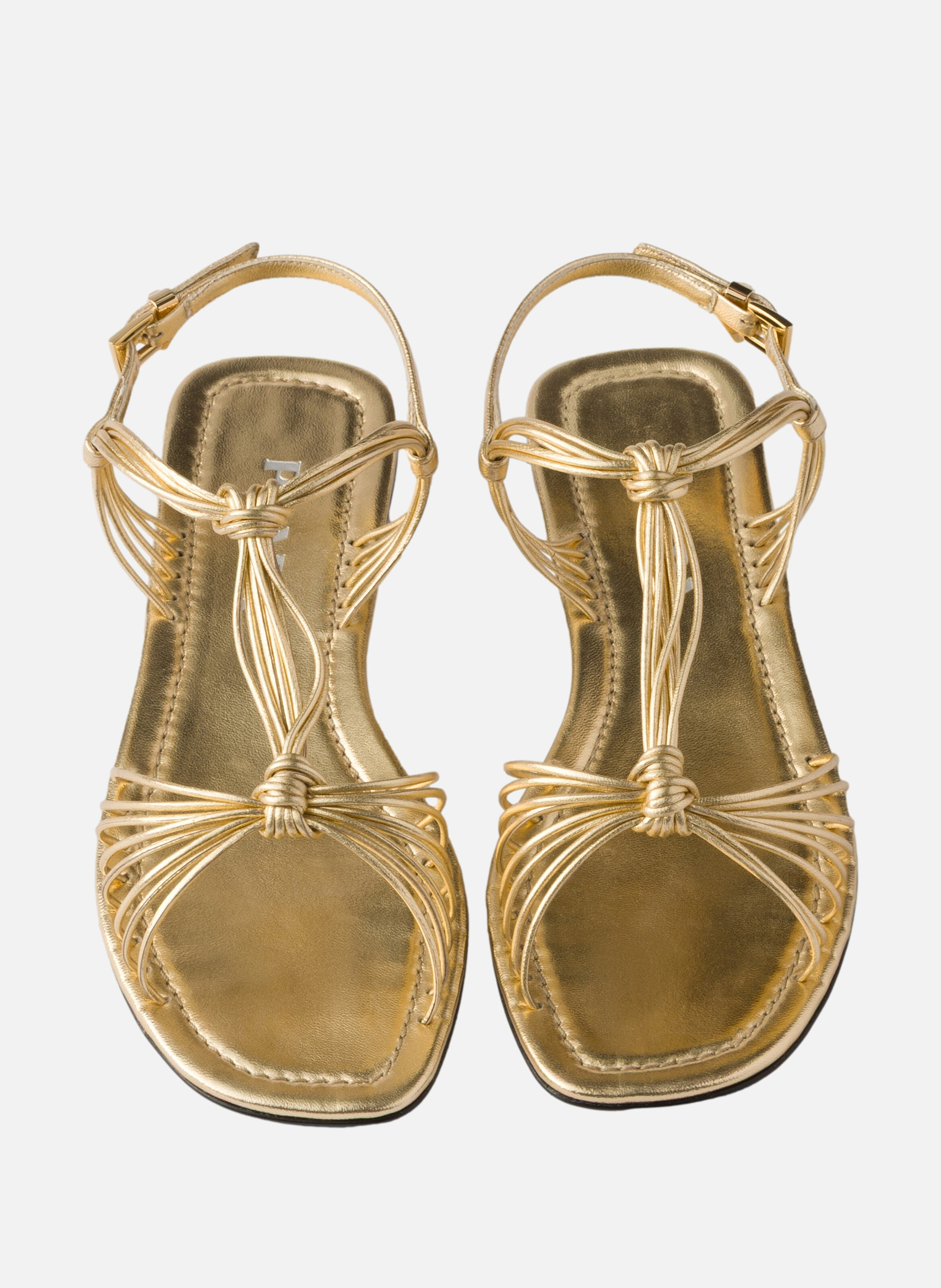Sandales en cuir nappa mordoré PRADA Argent