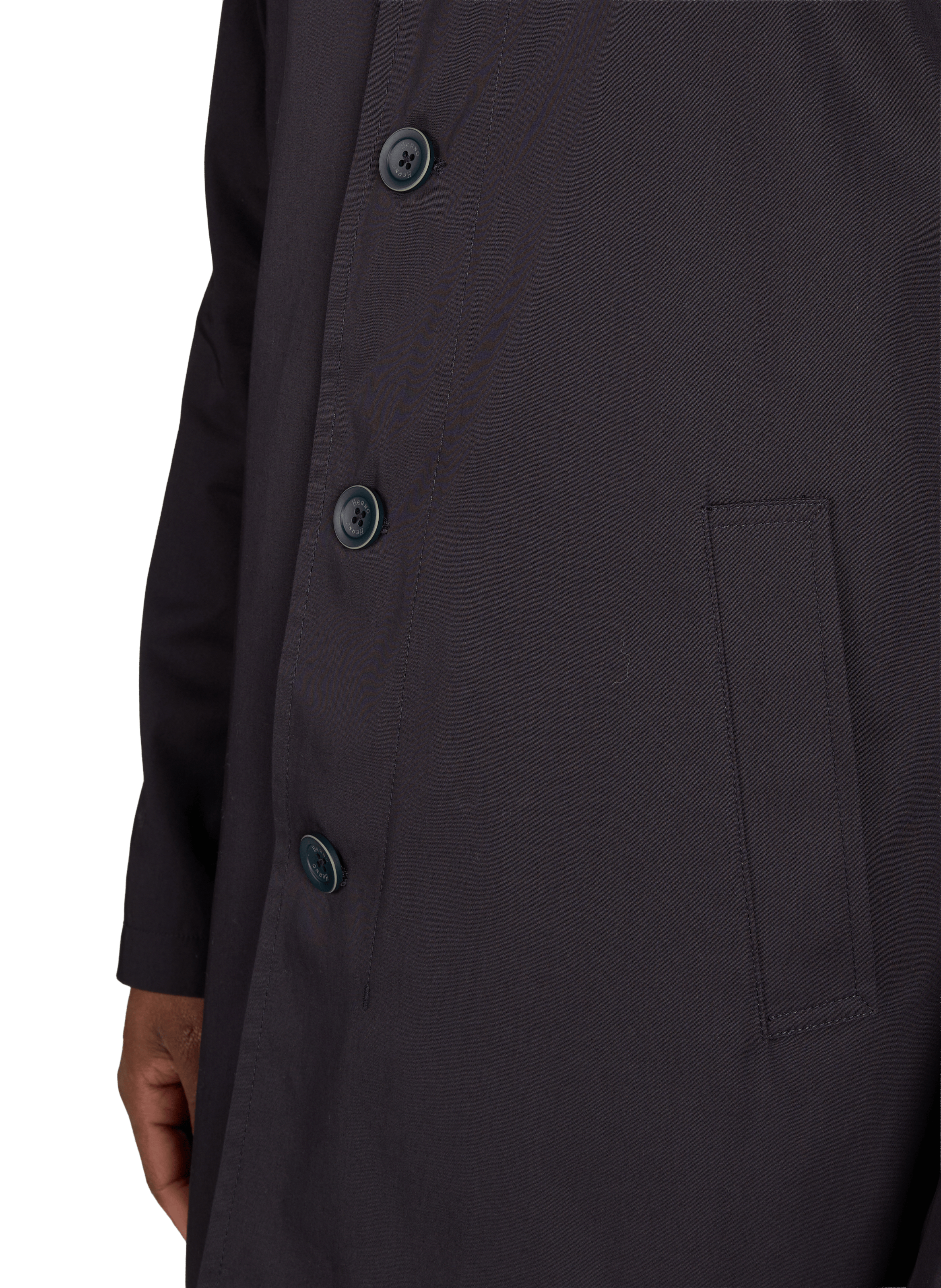 Mid-length cotton coat HERNO Blue