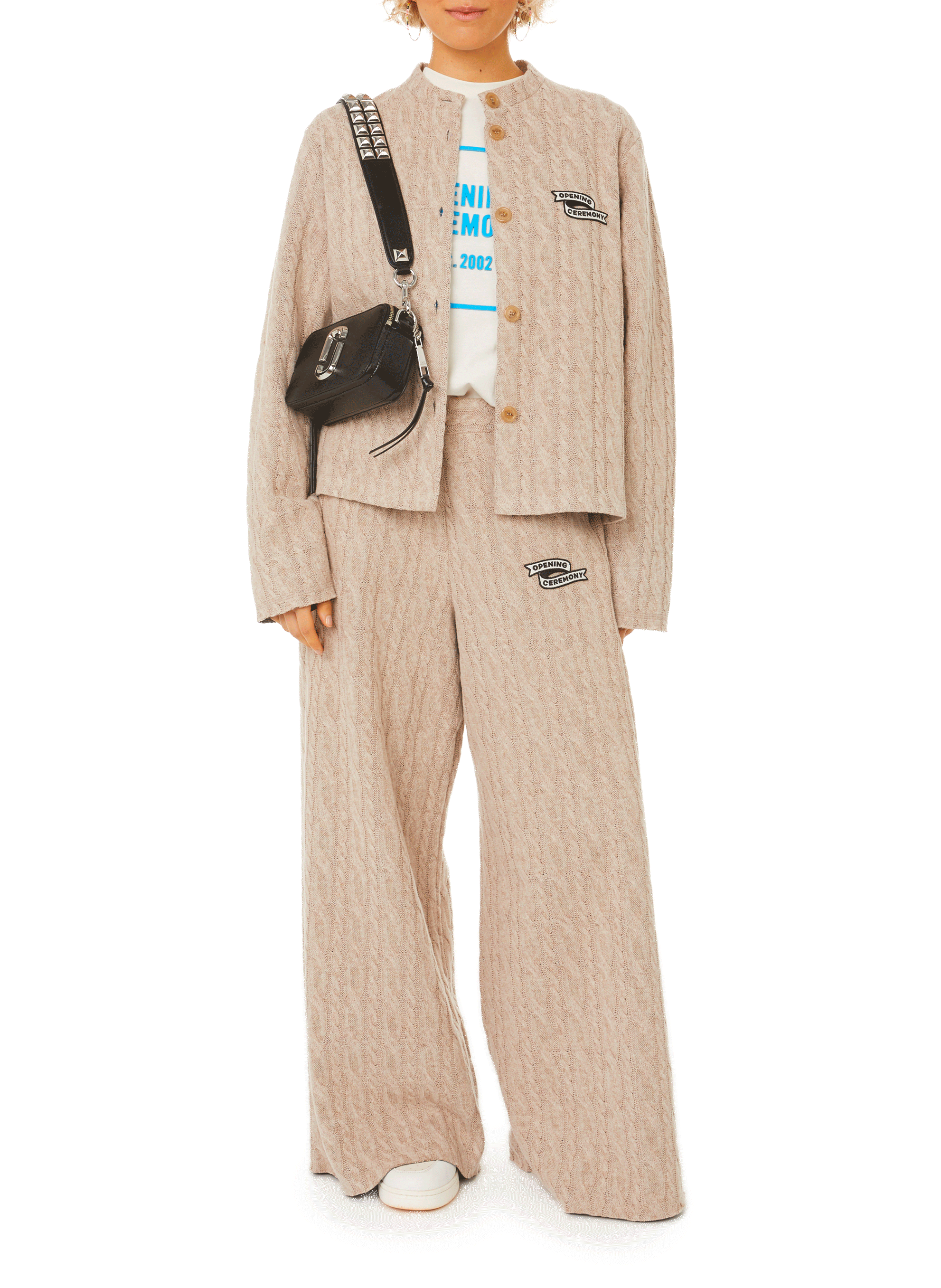 Cardigan en coton mélangé OPENING CEREMONY Beige