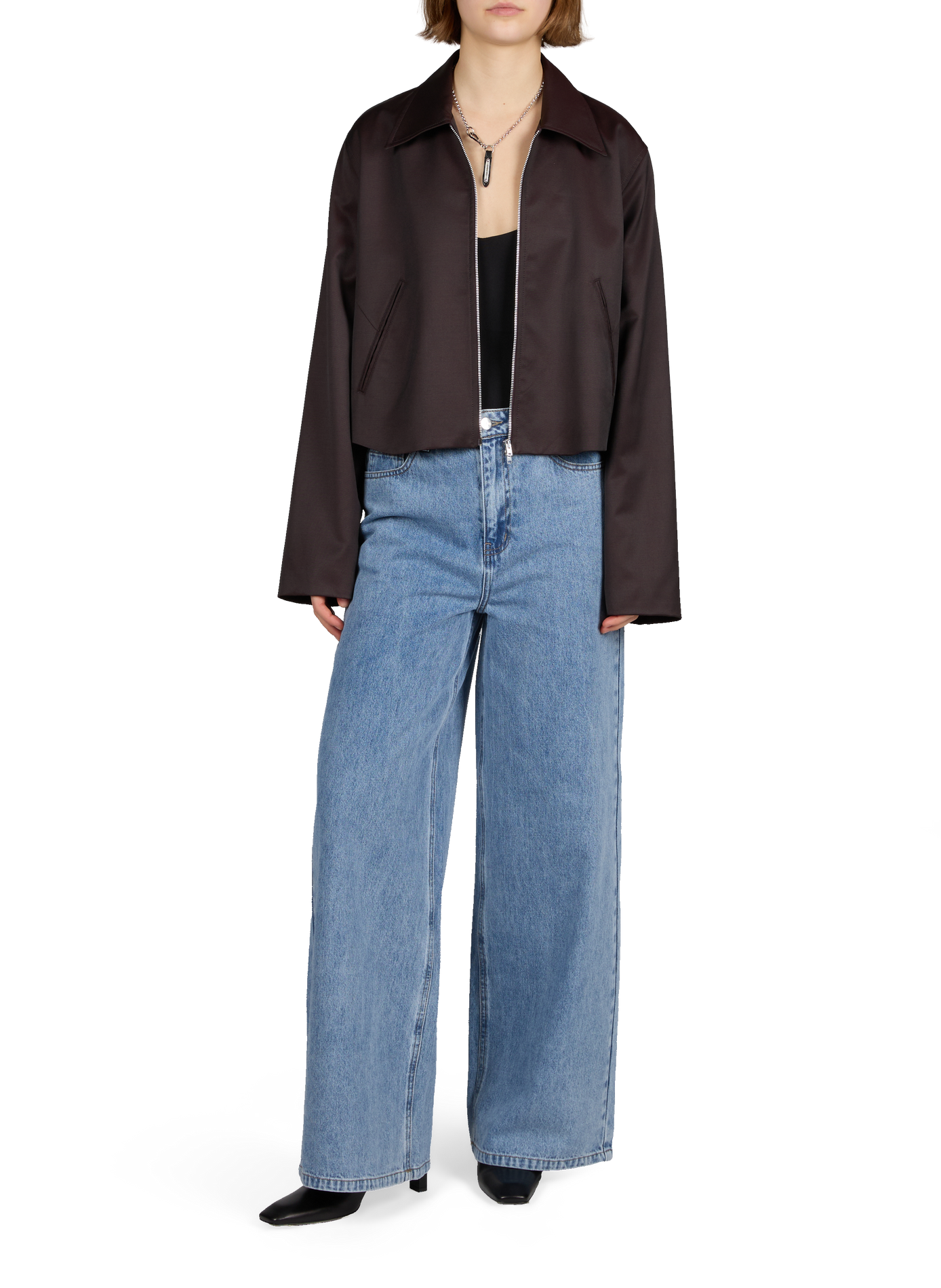 Satin classic collar jacket OUR LEGACY Brown