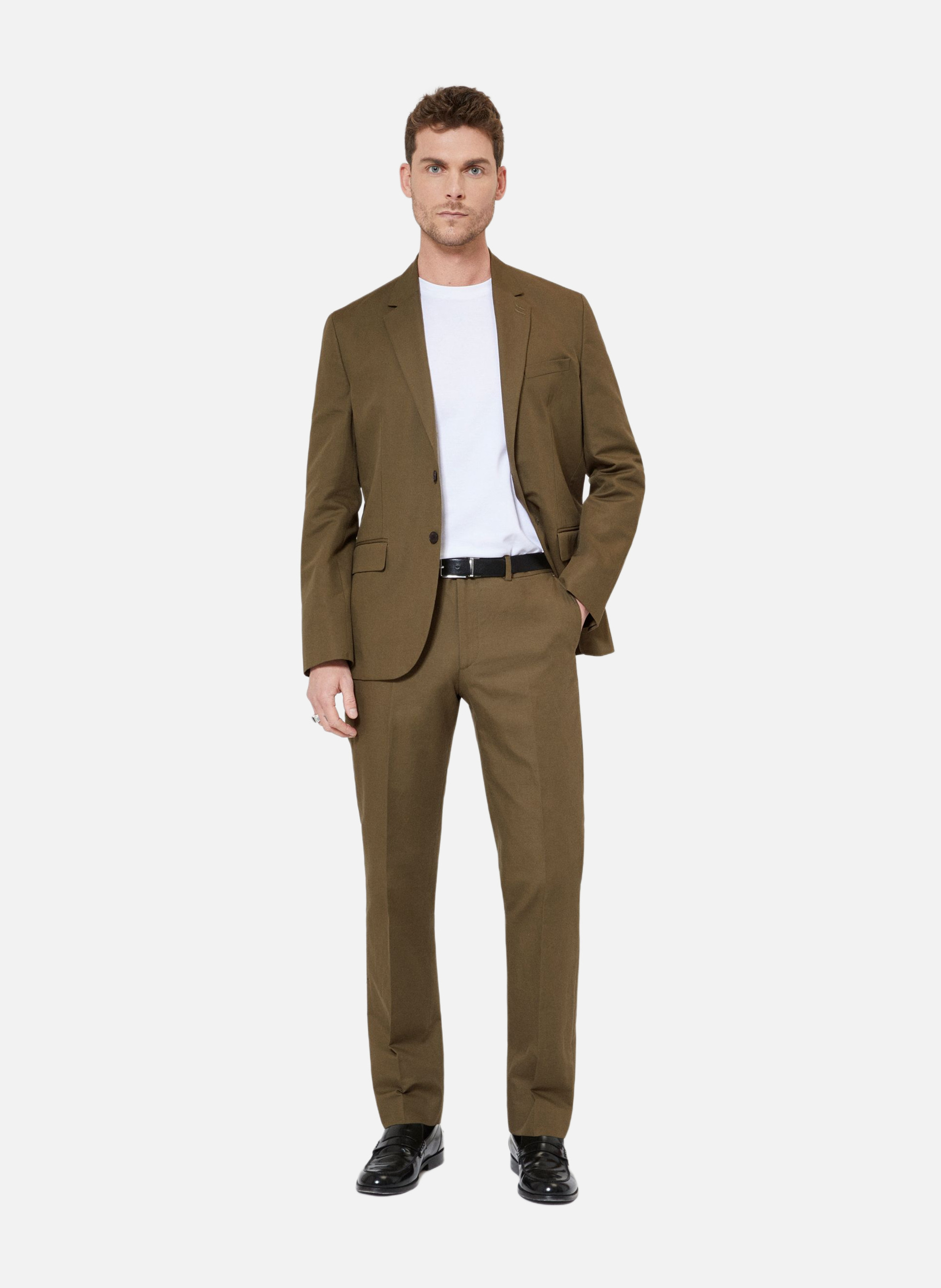 Pantalon de costume en coton lin THE KOOPLES Vert