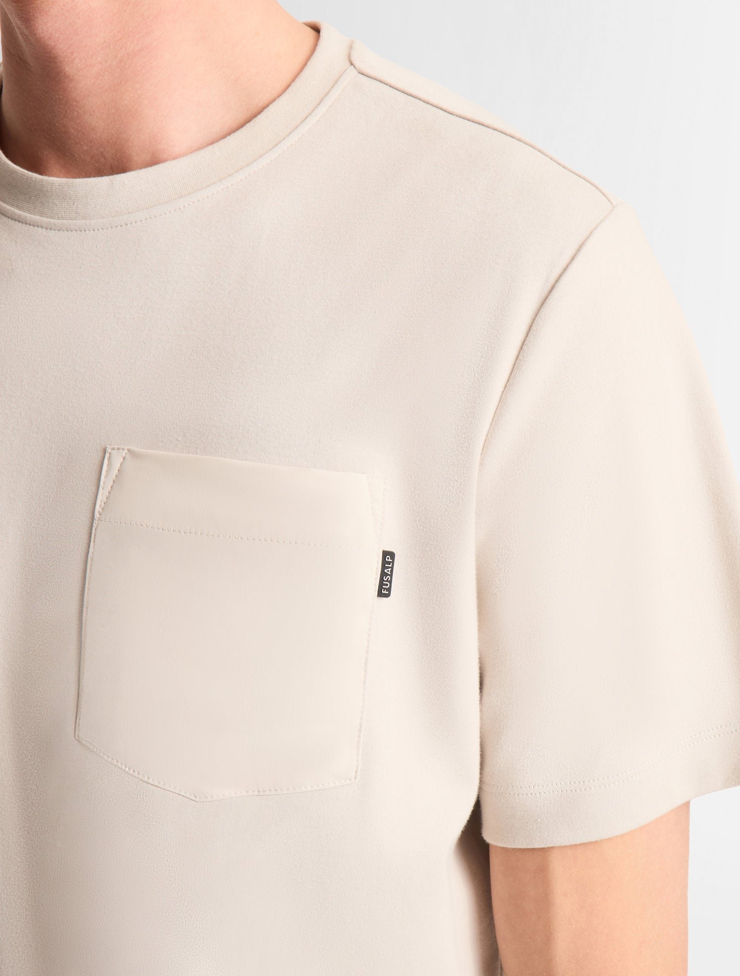 T-shirt manches courtes tylerr col rond coupe regular FUSALP Blanc