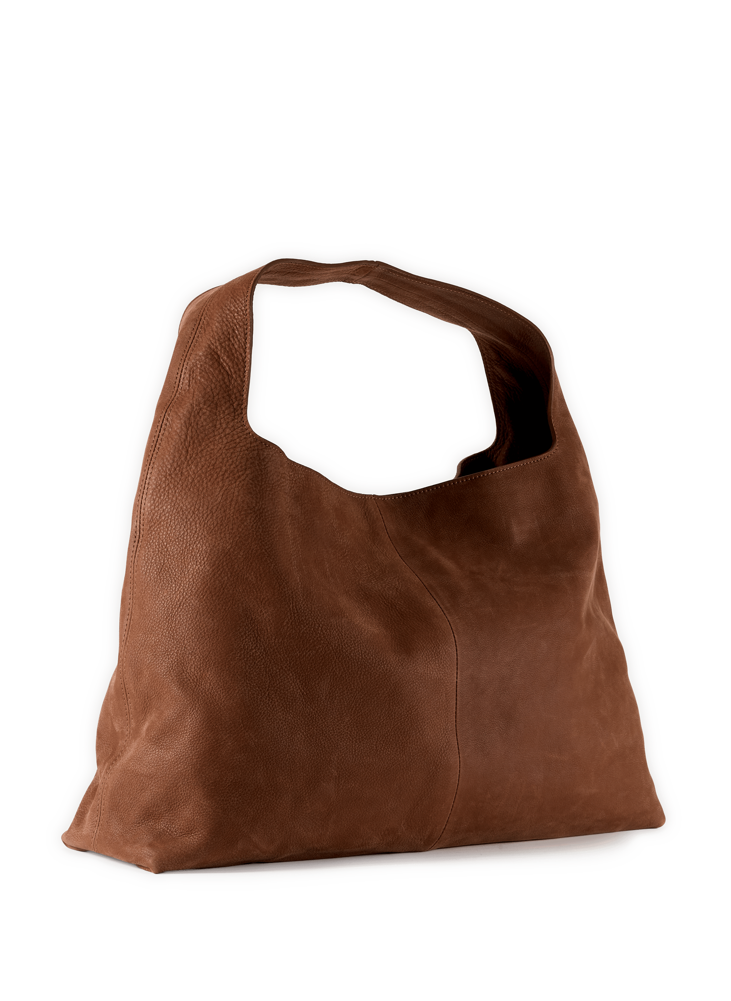 Hobo cowhide leather handbag SAISON 1865 Brown