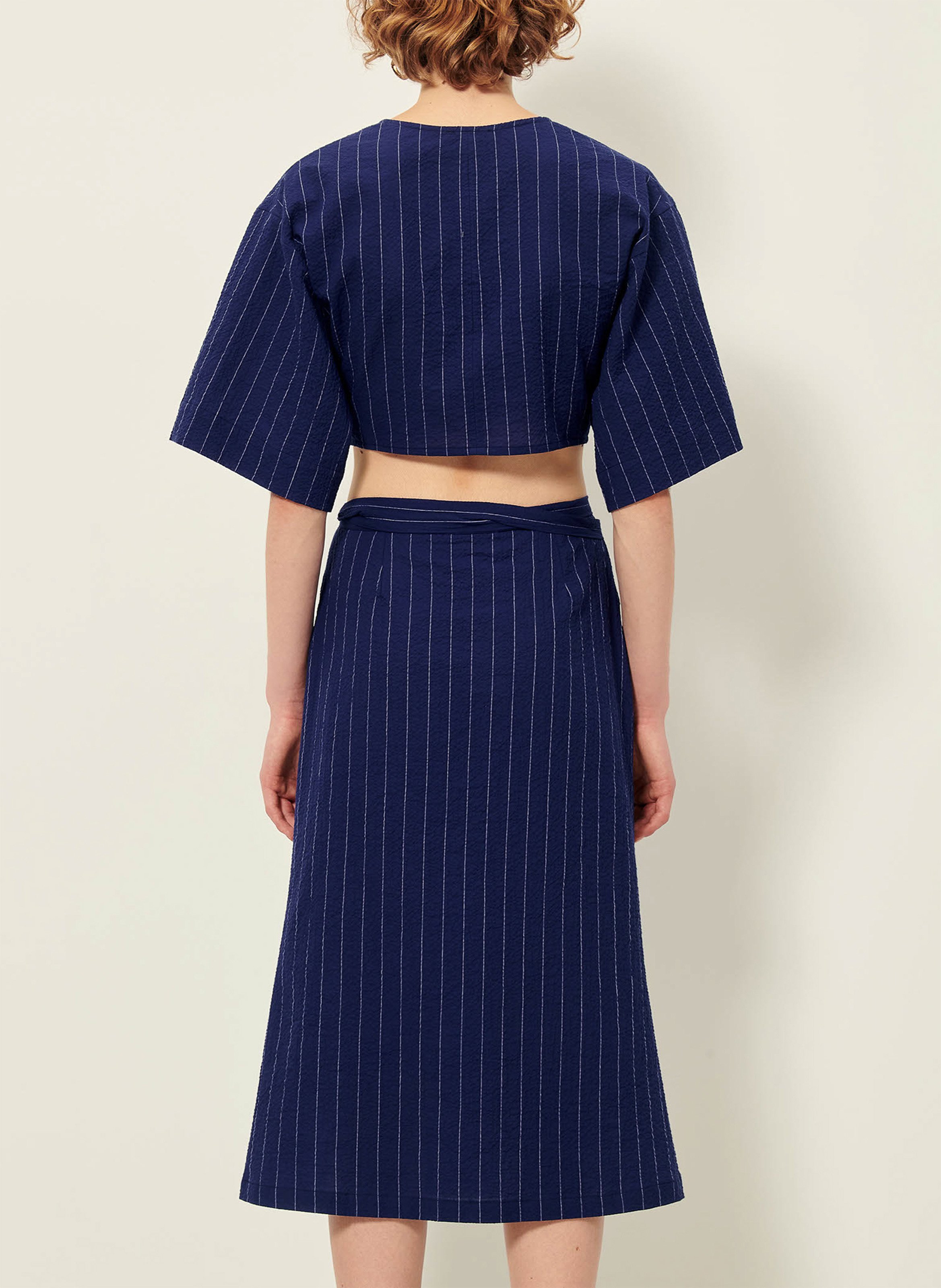 Jupe midi évasée en coton mélangé ola SESSUN Bleu