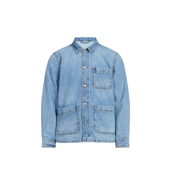 Veste droite boutonnée en jean Veste droite boutonnée en jean