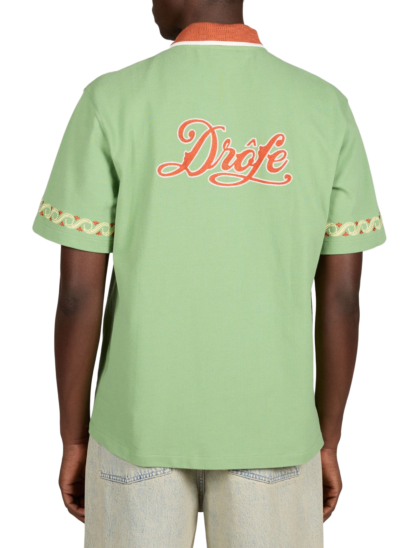 Chemise brodée à manches courtes en coton DROLE DE MONSIEUR Vert