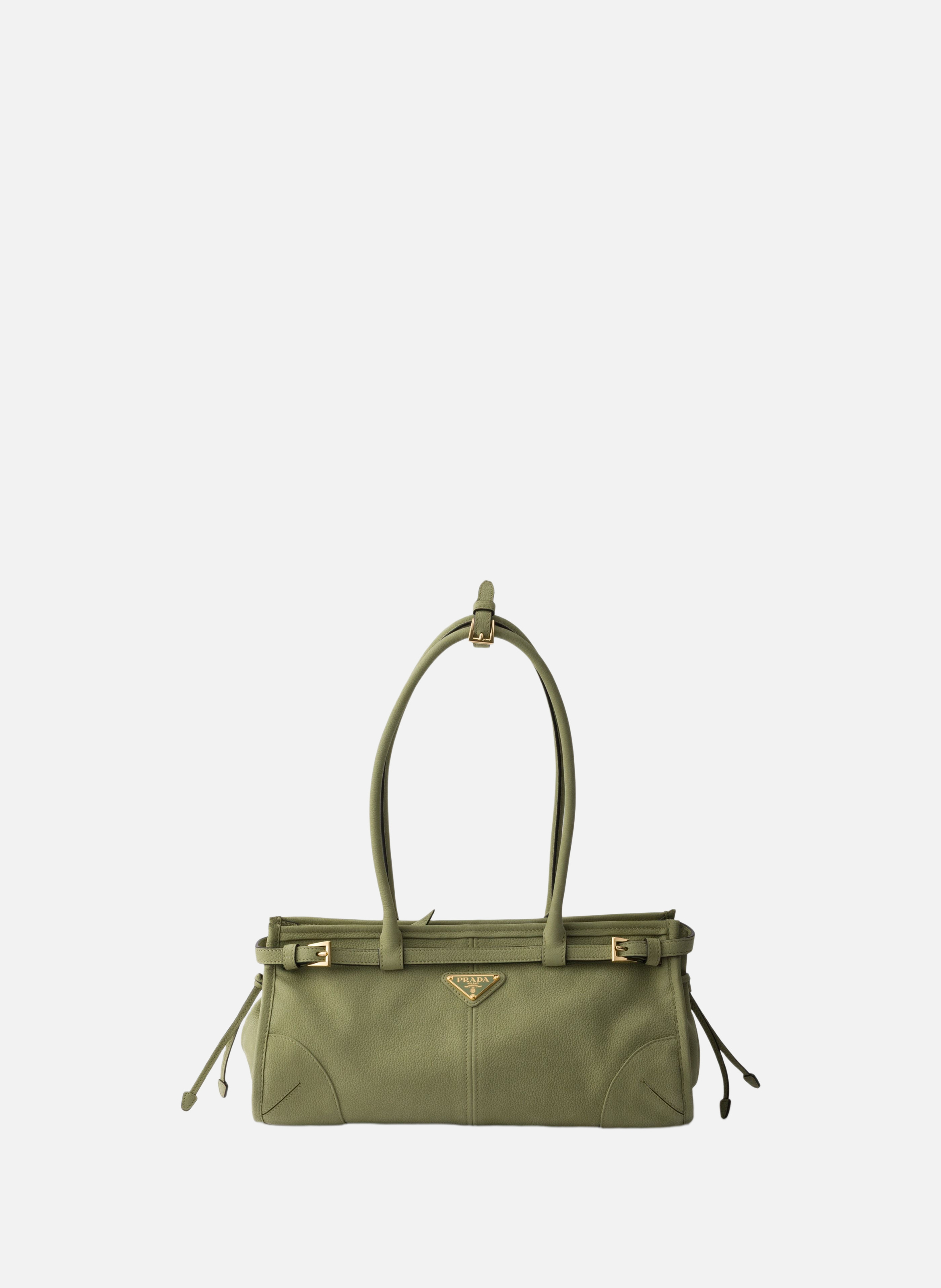 Sac à main prada bonnie en cuir nubuck de taille m PRADA Vert
