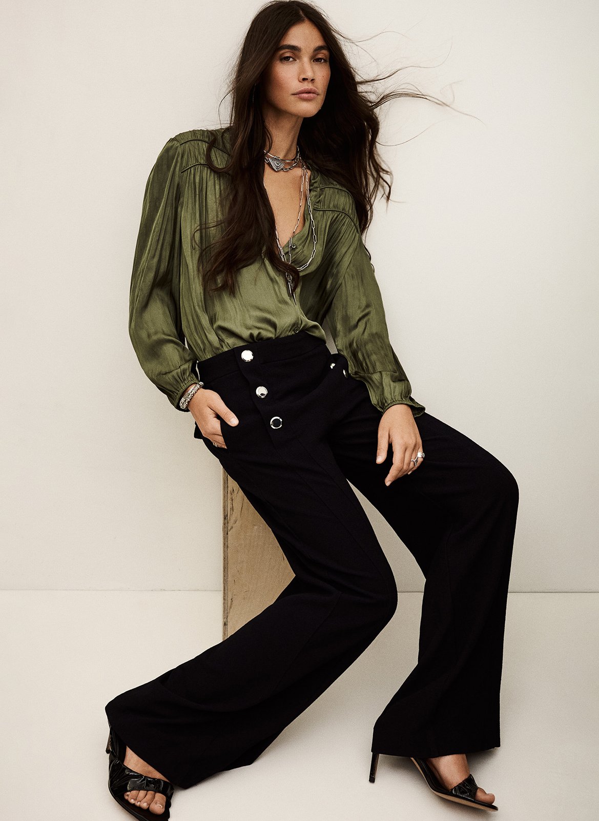 Pantalon large falcon BA&SH Bleu