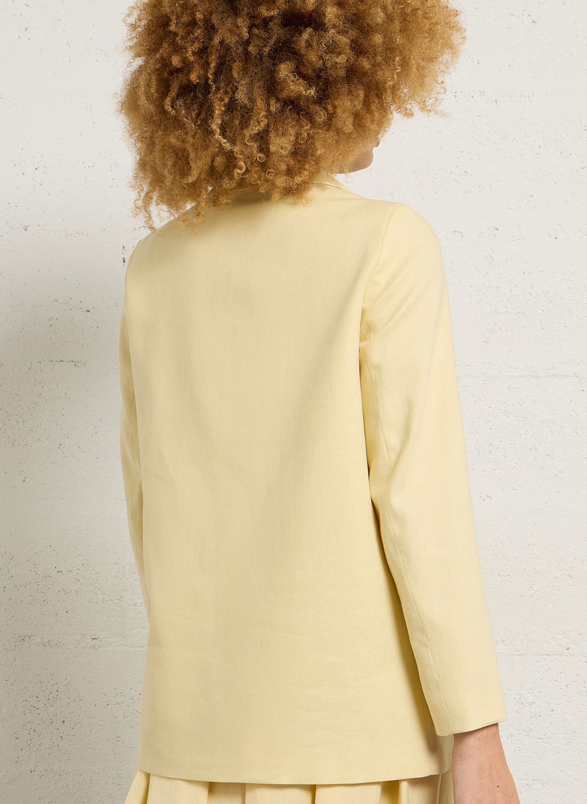 Veste tailleur droite unie en lin mélangé nelia MAISON 123 Beige