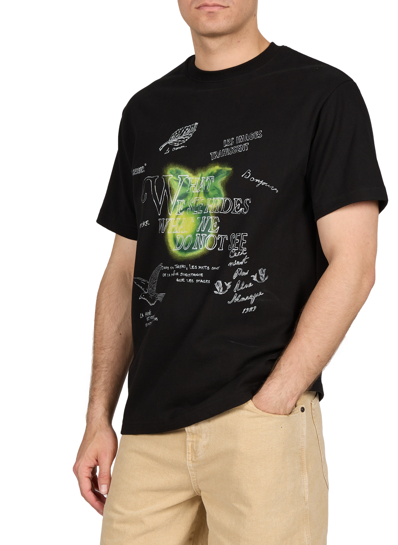 Oversized printed cotton T-shirt PAS UNE MARQUE Black