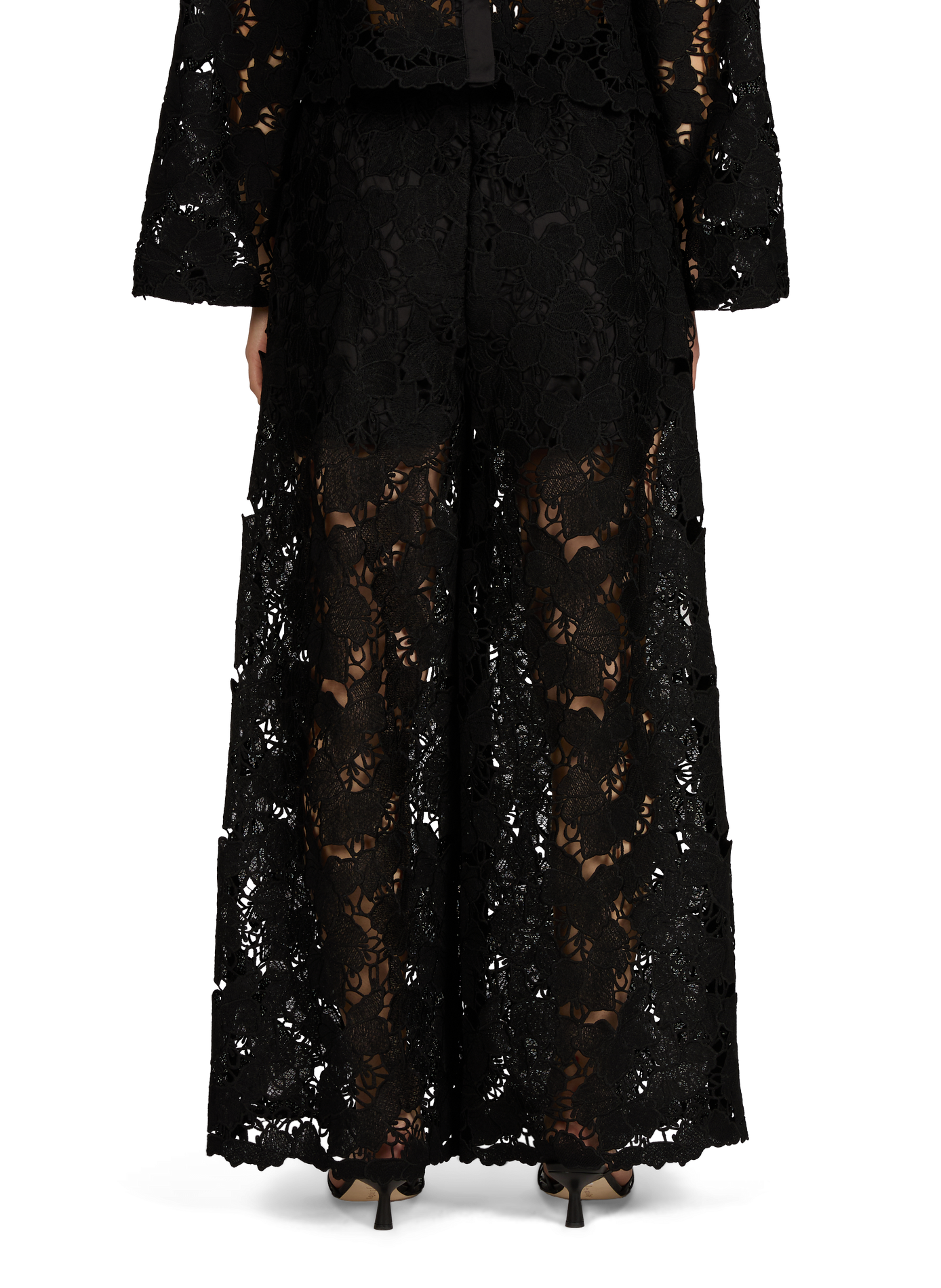 Wide-leg lace pants VILA Black