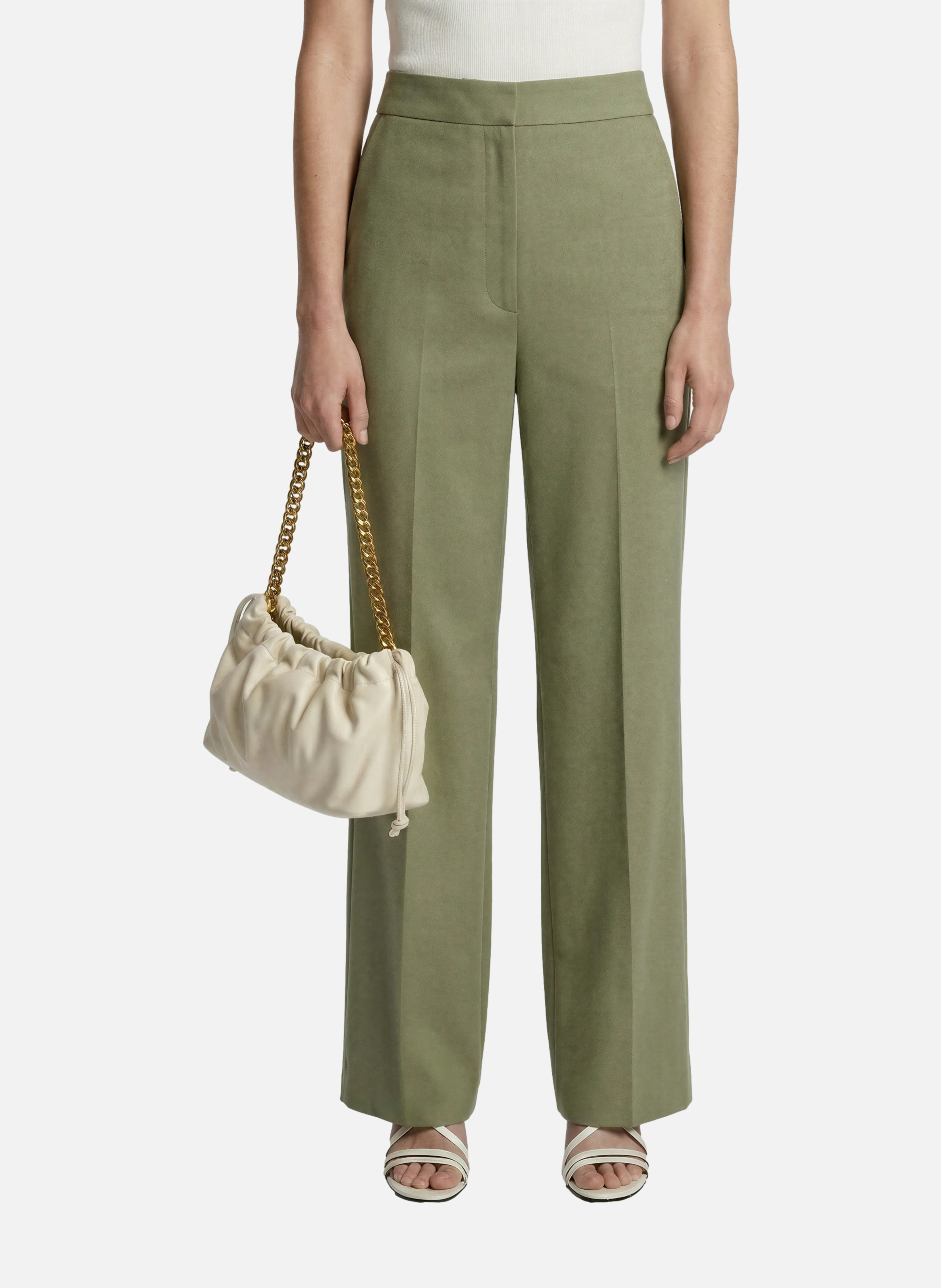 Pantalon large en lin et coton THE KOOPLES Vert