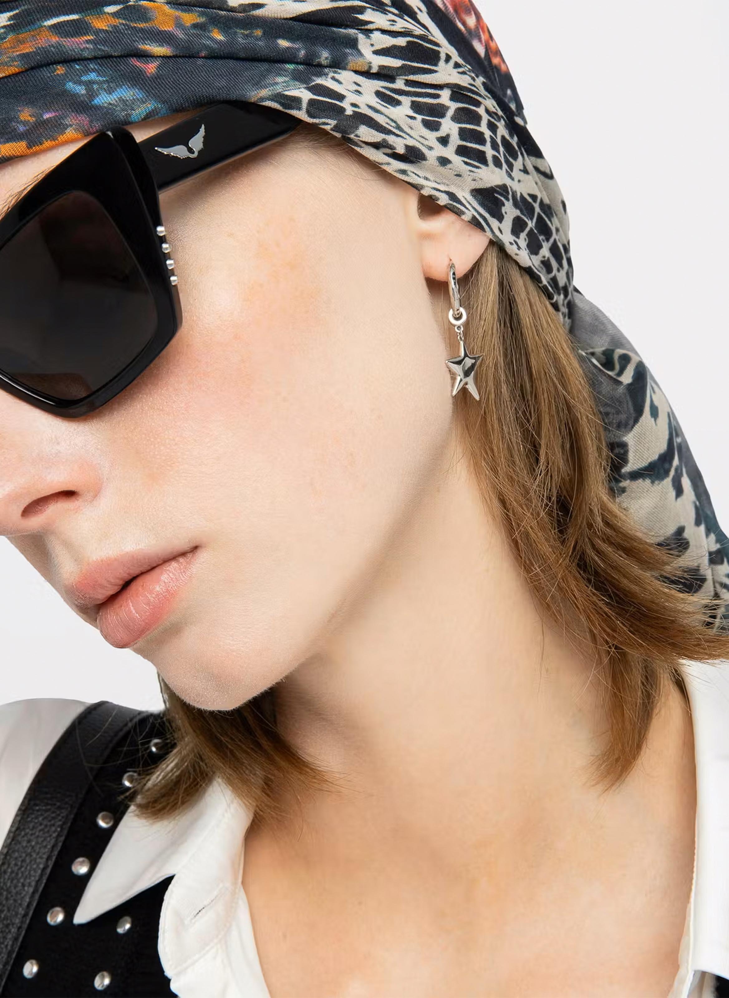Boucles d'oreilles asymétriques étoiles rock star ZADIG&VOLTAIRE Argent