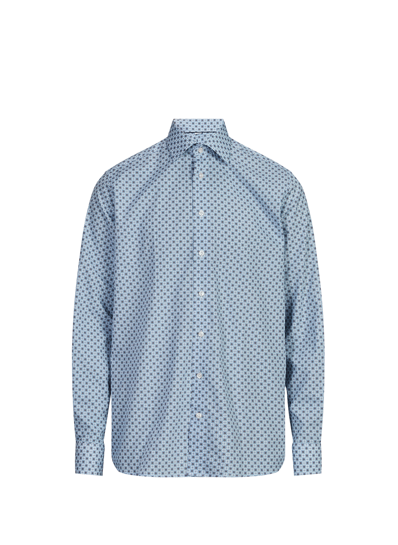 Straight classic collar shirt in printed cotton ETON Blue
