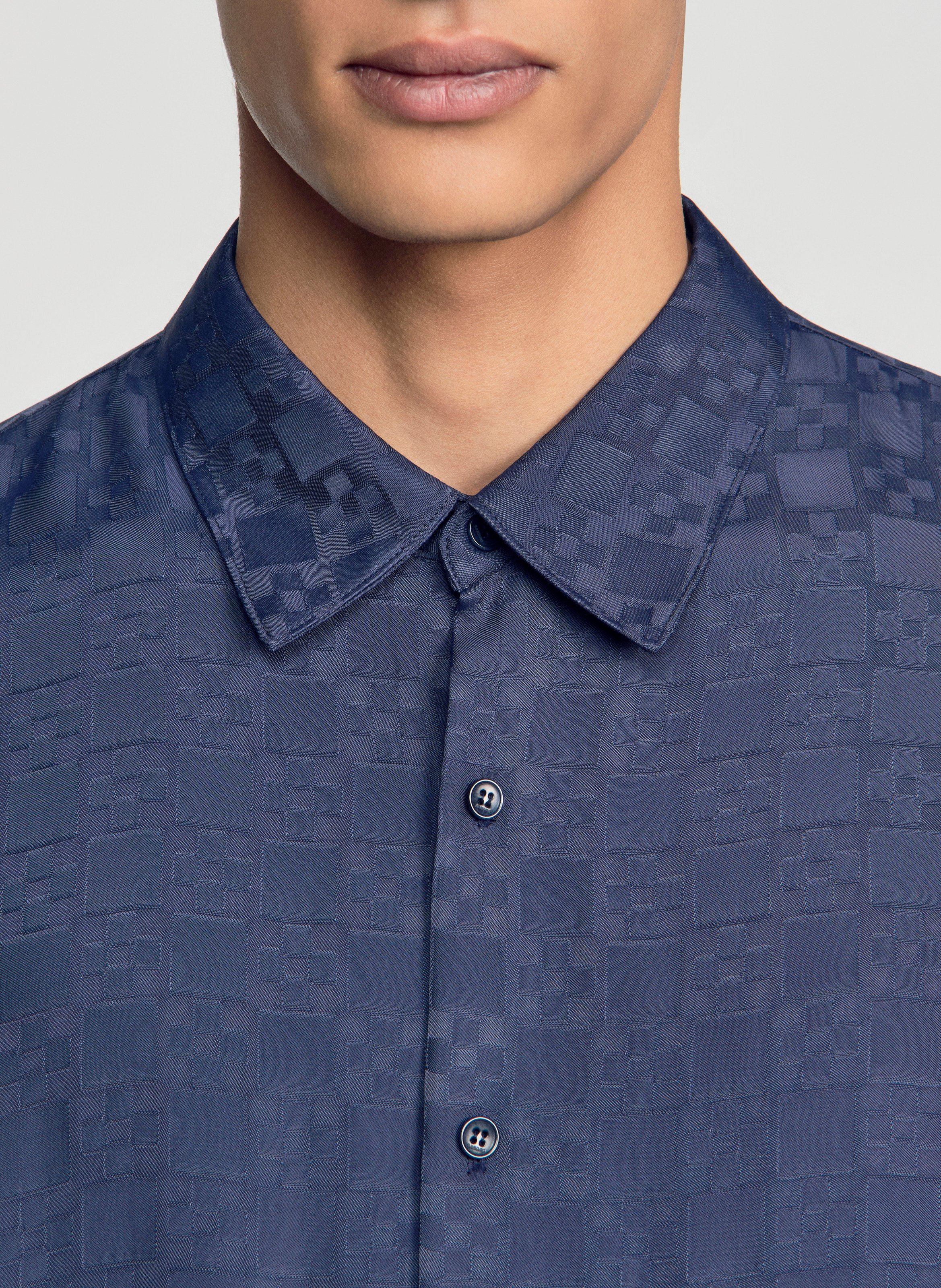 Chemise droite jacquard SANDRO Bleu