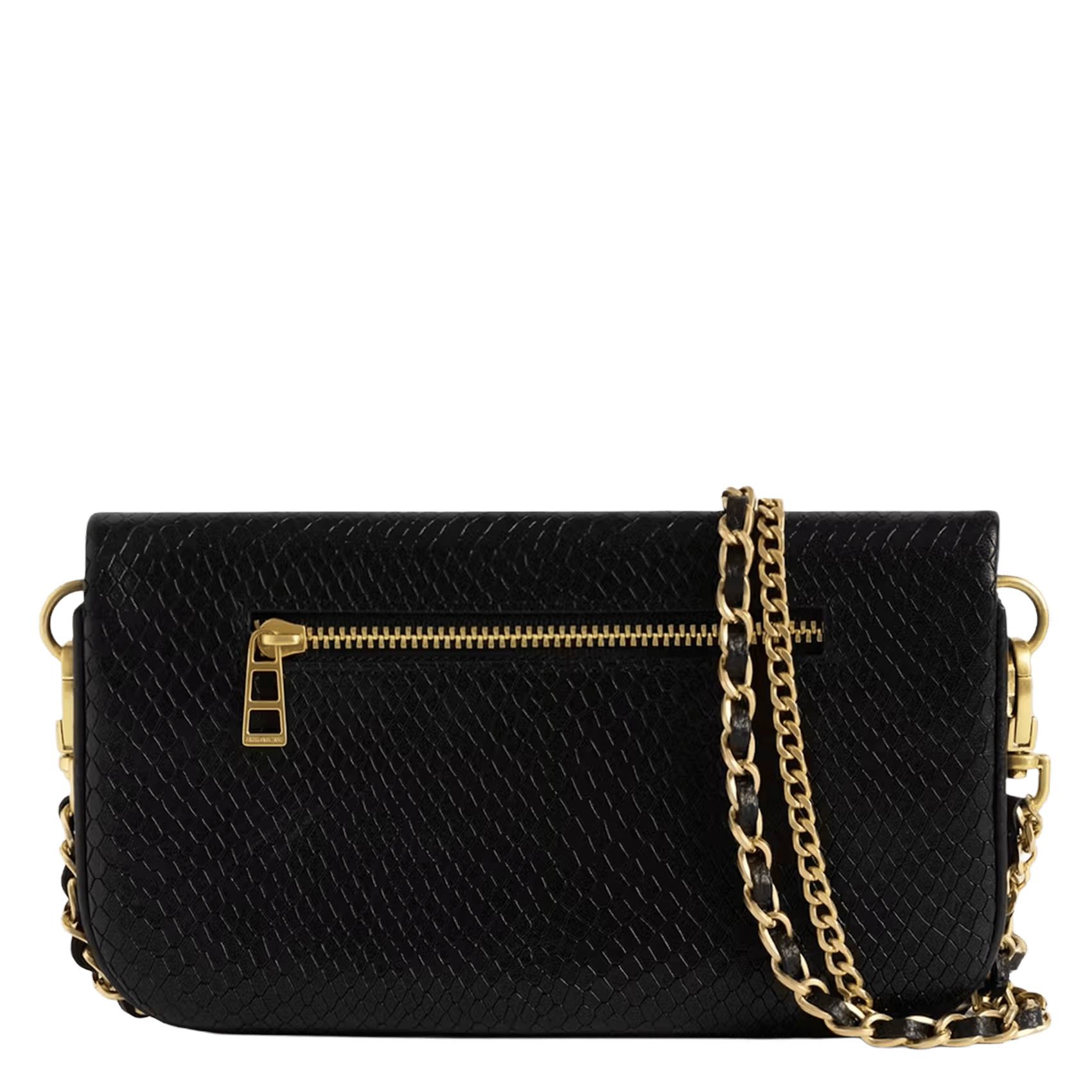 Schoudertas met mini rock-effect pythonleer ZADIG&VOLTAIRE Zwart