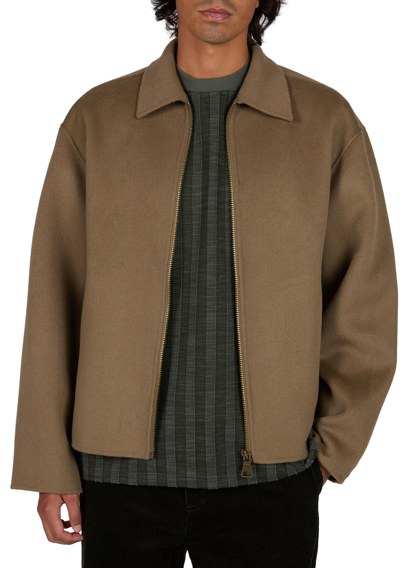 Straight wool blend jacket BELLEROSE Beige