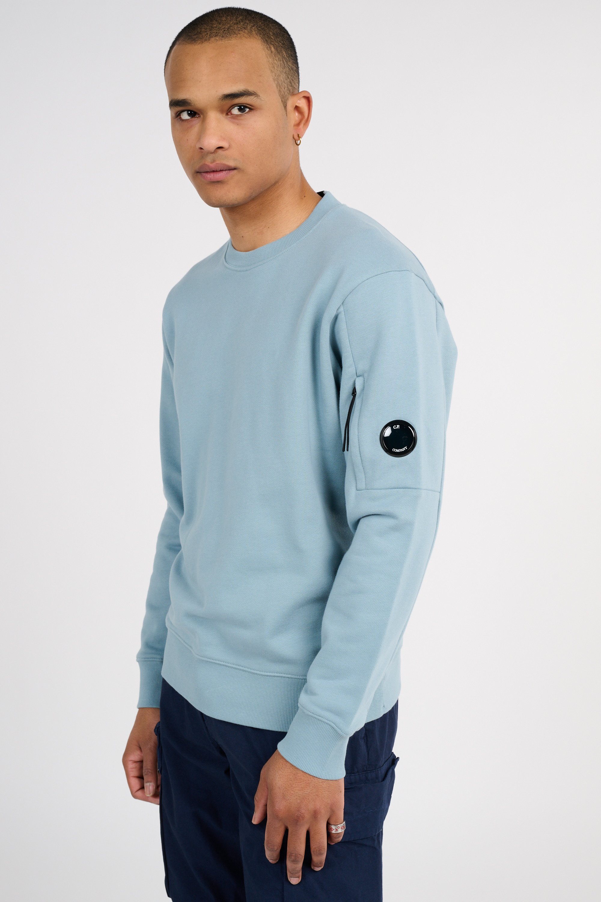 Sweatshirt diagonal raised fleece crewneck lens sweatshirt CP COMPANY Bleu