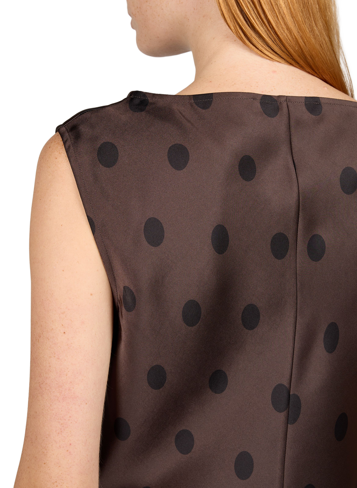 Fitted polka-dot top SAMSOE SAMSOE Brown