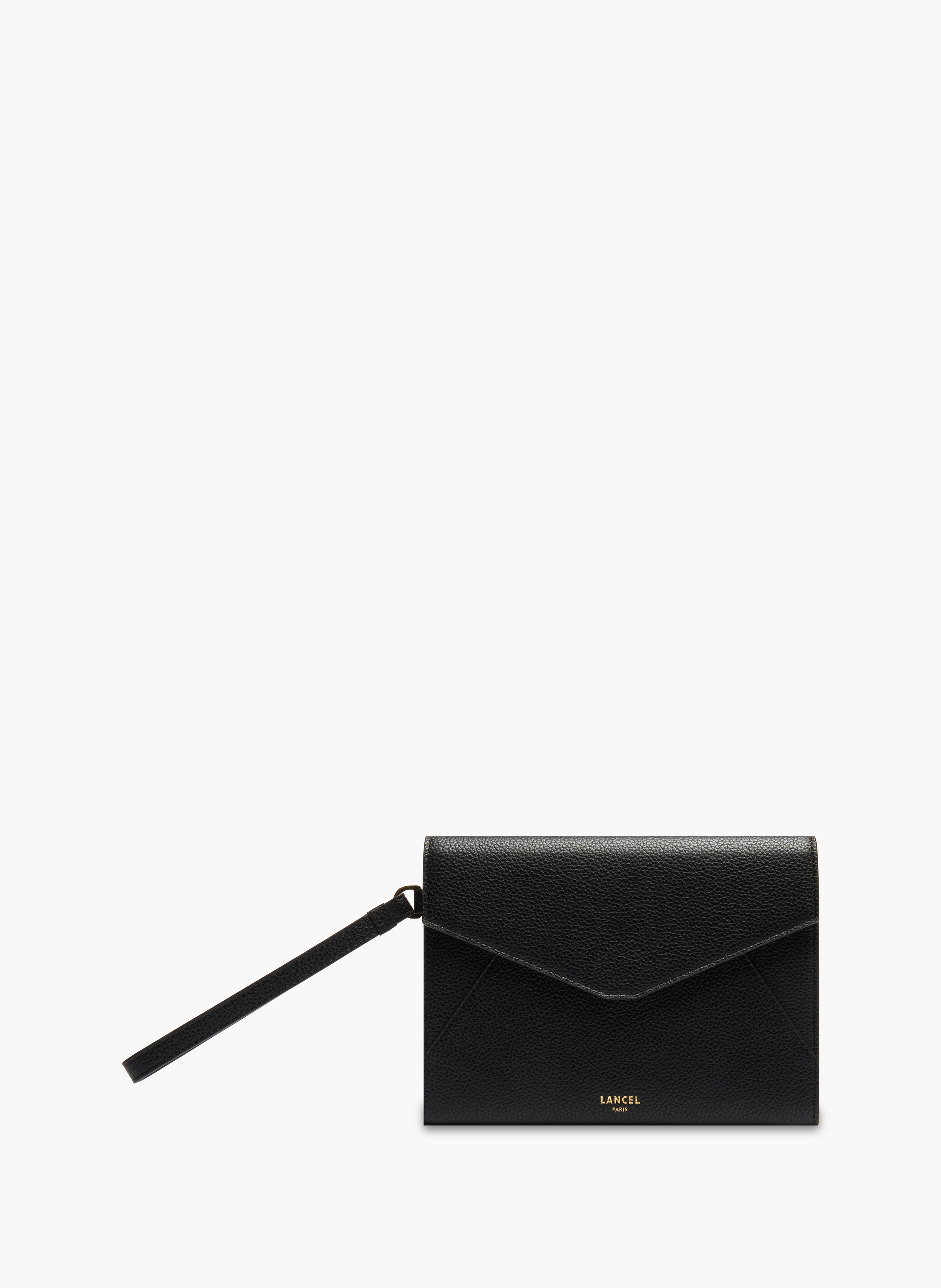 Pochette rabat m enveloppe de lancel en cuir LANCEL Noir