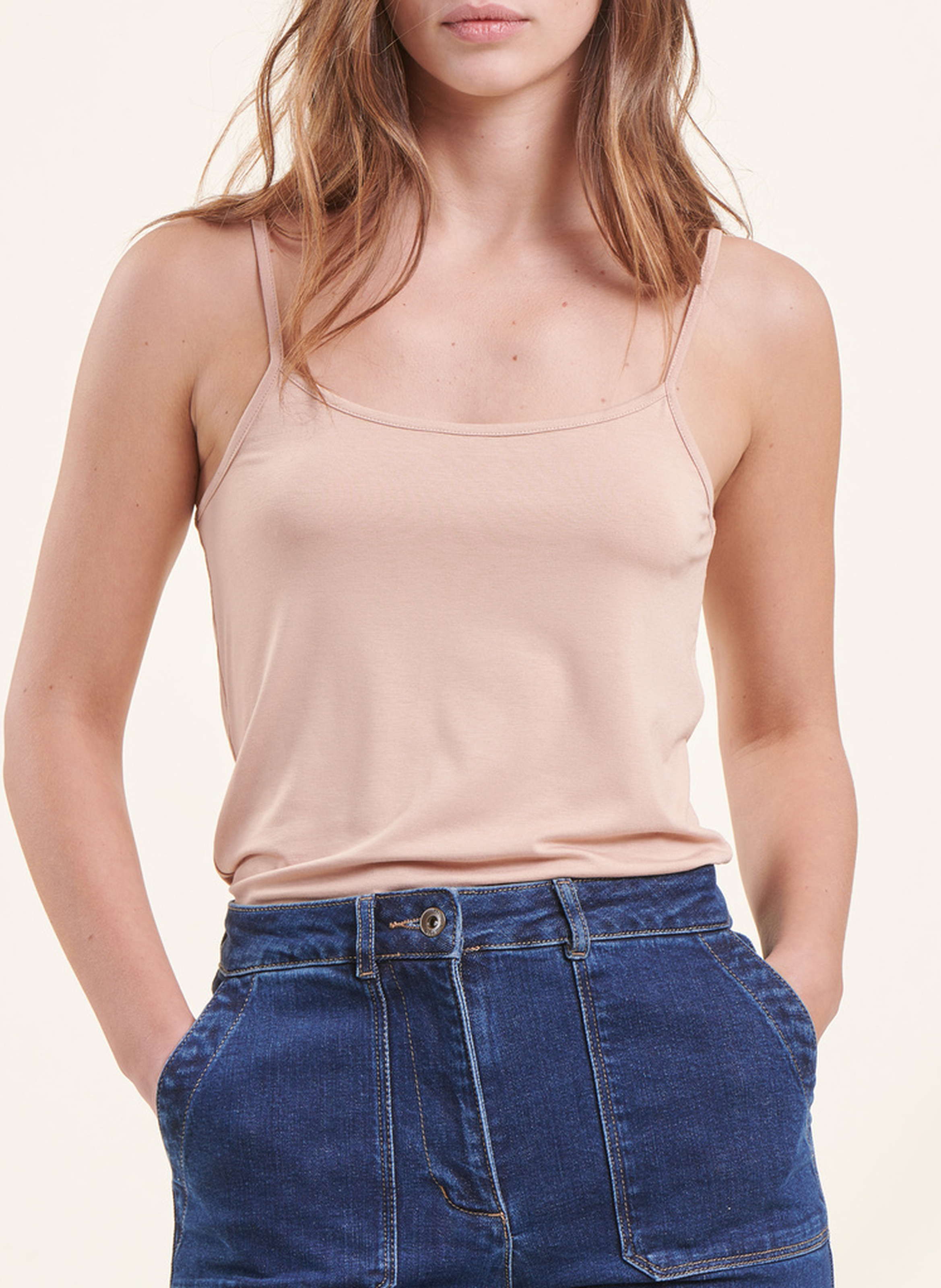 Top met dunne bandjes LA FEE MARABOUTEE Beige