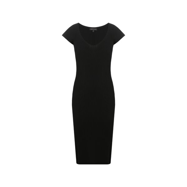 Robe midi en maille côtelée