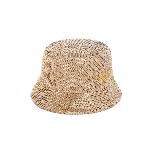 Prada Rhinestone Bucket Hat In Gold