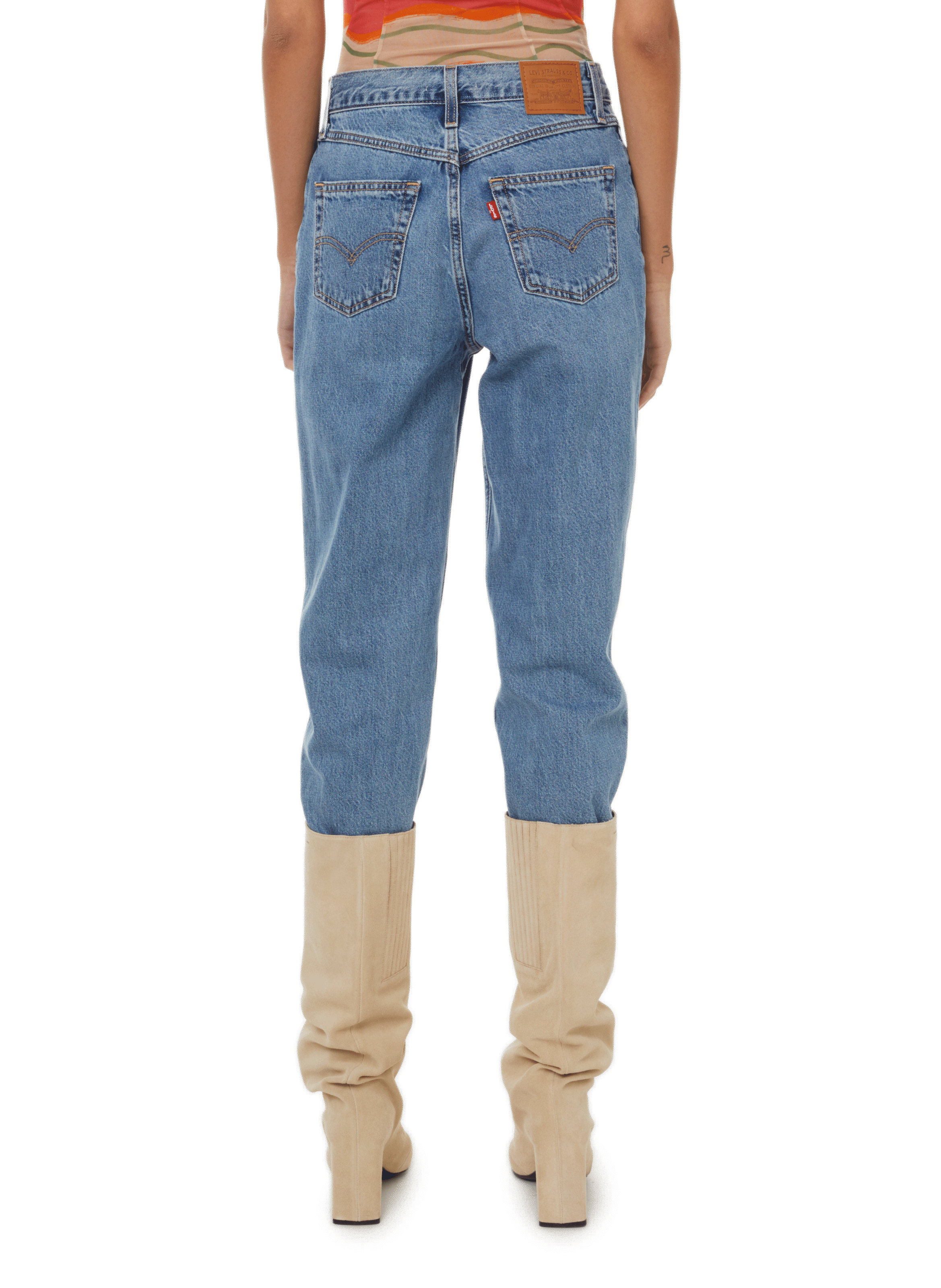 Jean 80s Mom en coton denim LEVI'S Bleu