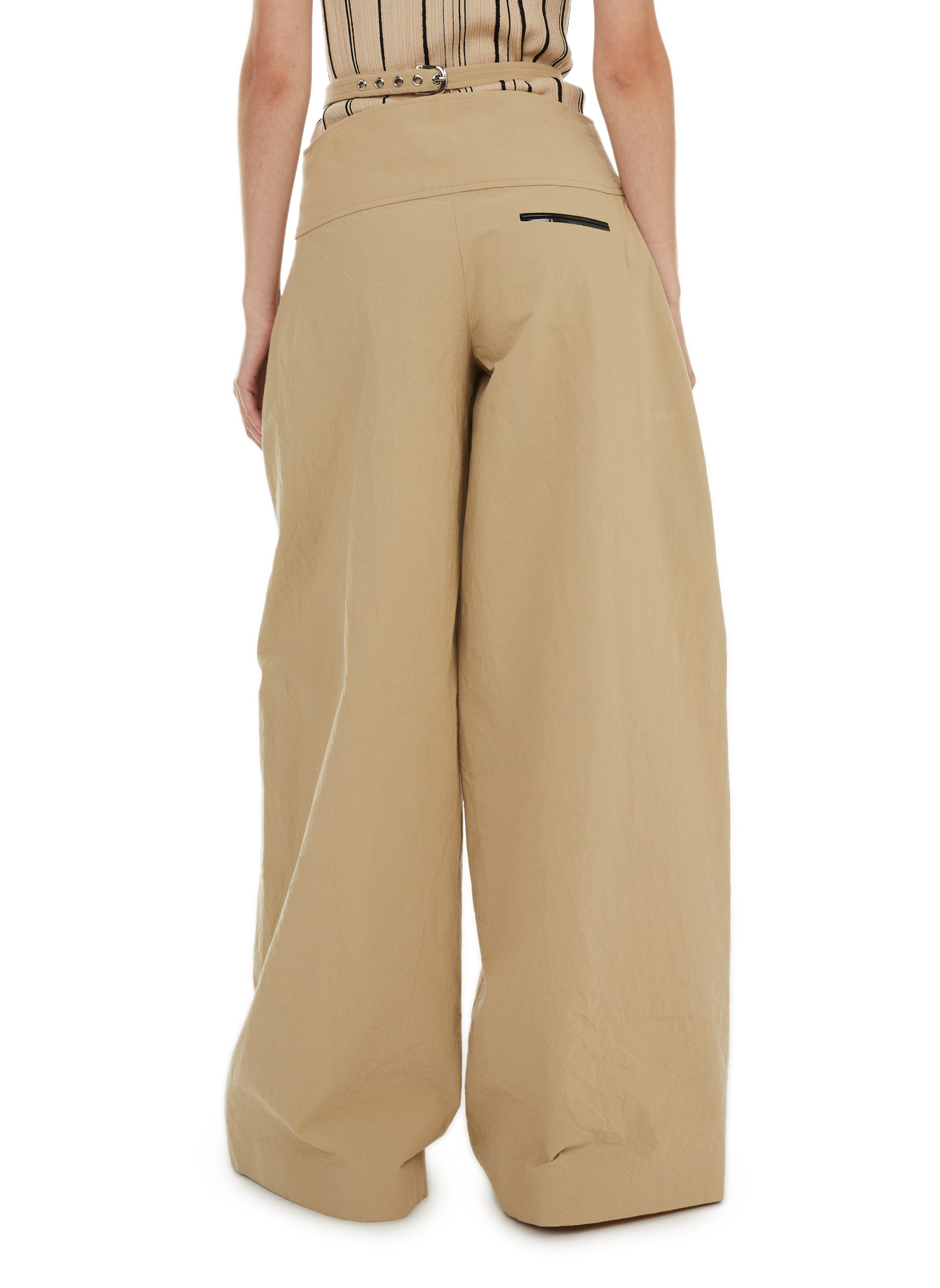 Pantalon large en coton CHRISTOPHER ESBER Beige