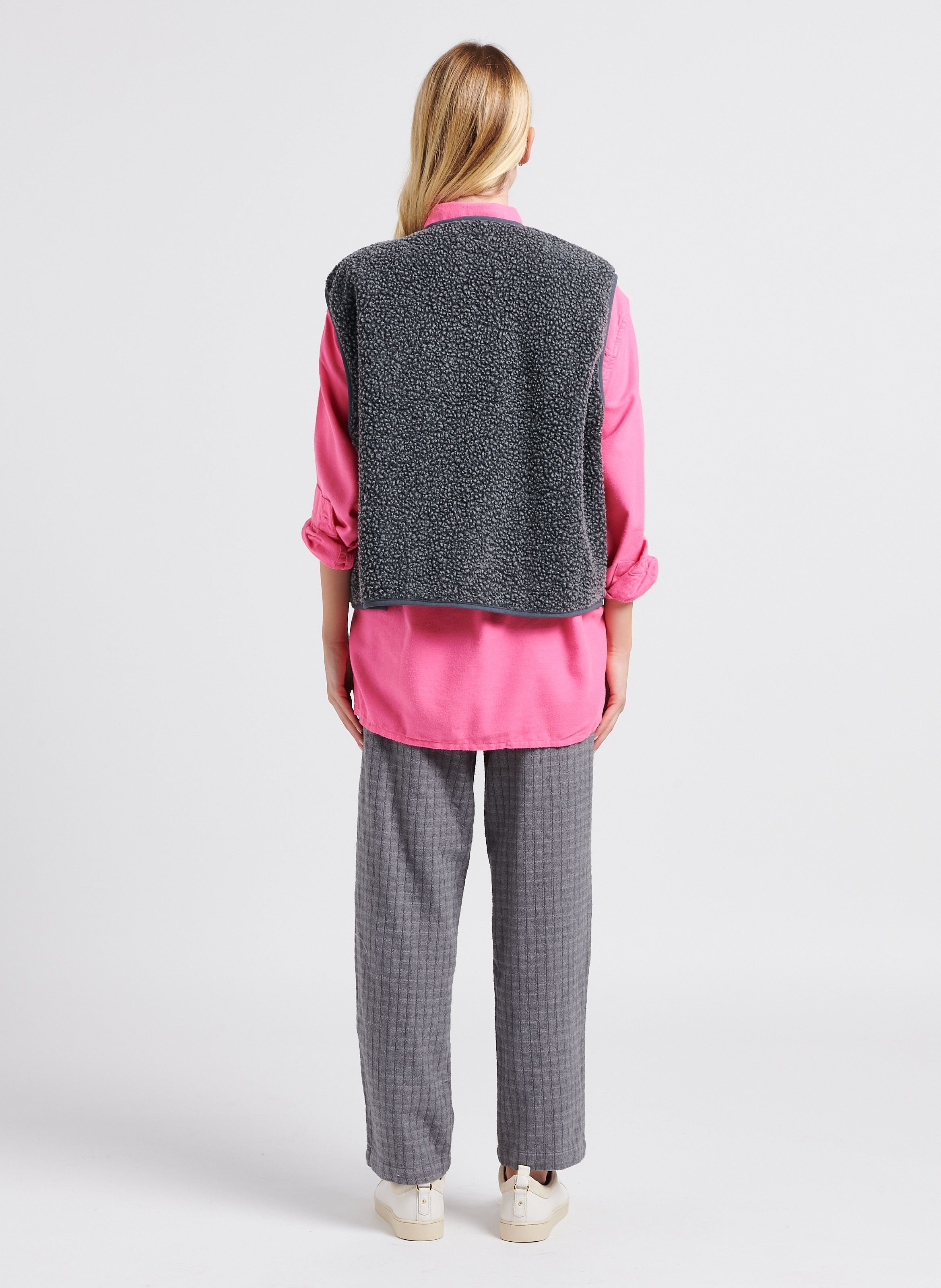 Gilet col rond molletonné sans manches hoktown AMERICAN VINTAGE Gris