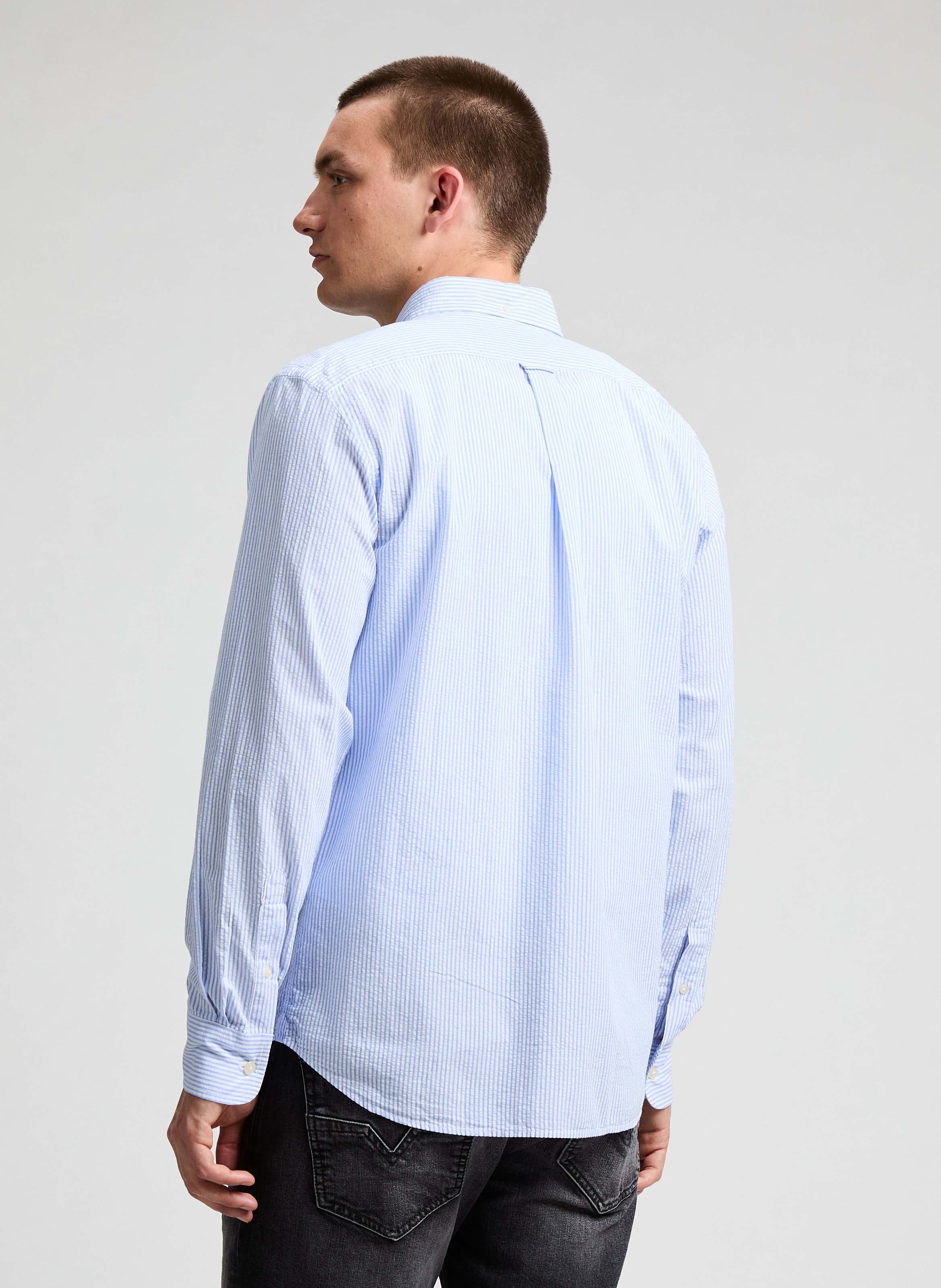 Chemise à rayures en coton FACONNABLE Bleu