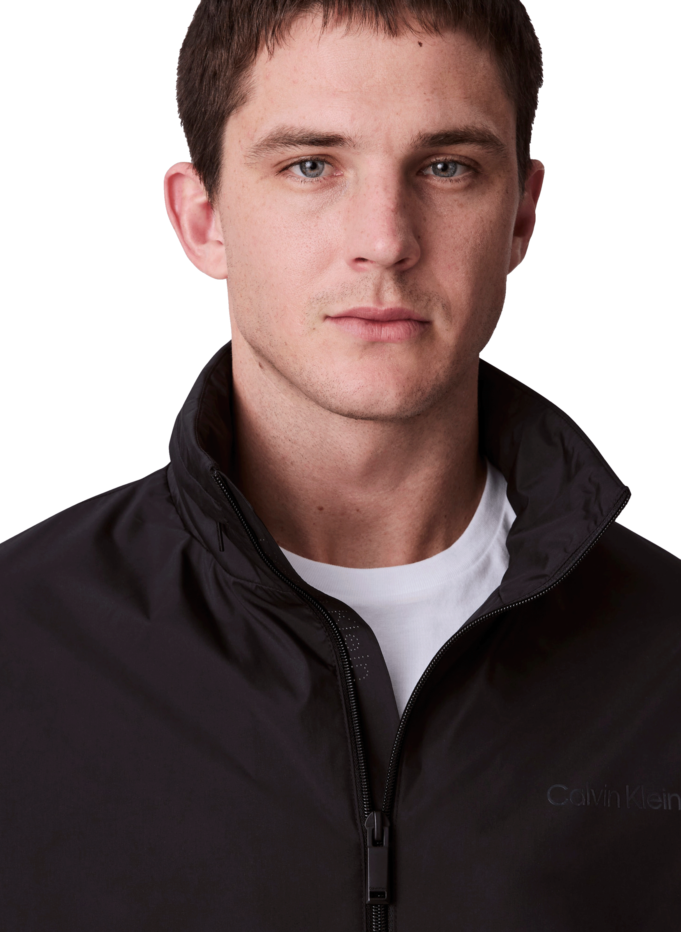 Veste coupe-vent à capuche rétractable CALVIN KLEIN Noir