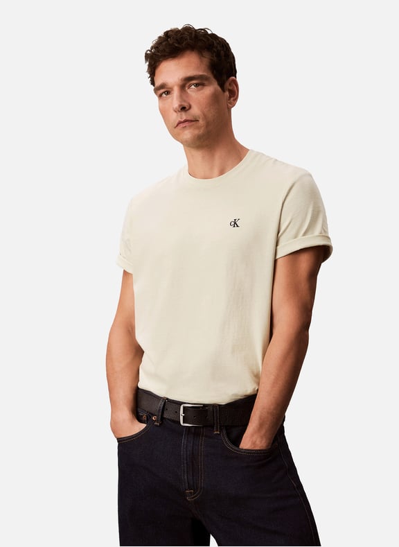 Classic Cotton T-Shirt Khaki by CALVIN KLEIN CALVIN KLEIN Classic Cotton T-Shirt Khaki