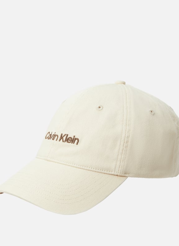 Embroidered Logo Denim Cap Beige by CALVIN KLEIN CALVIN KLEIN Embroidered Logo Denim Cap Beige