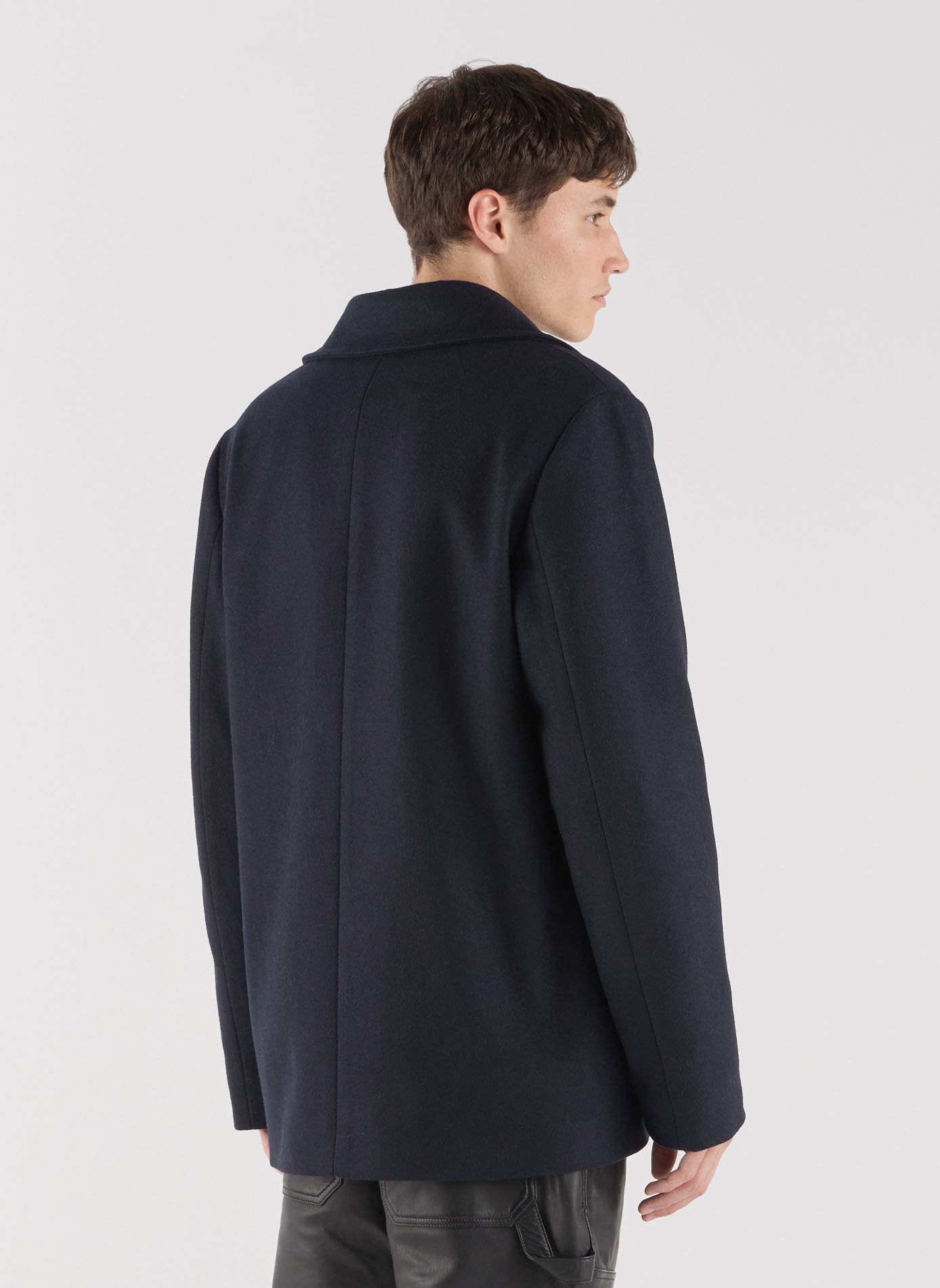 Gabin classic wool coat with a traditional collar SAISON 1865 Blue