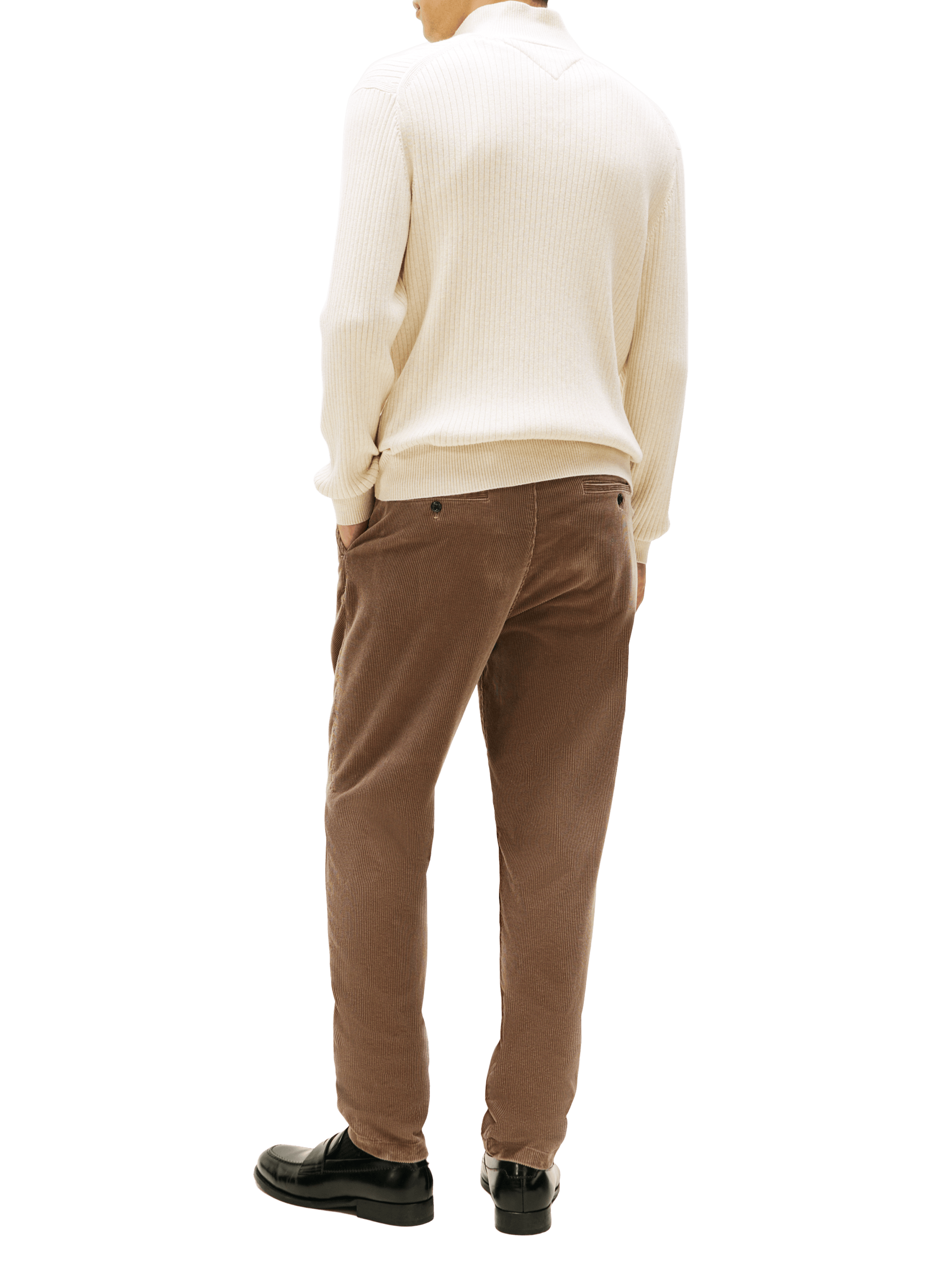 Buttoned collar sweater in cotton and cashmere TOMMY HILFIGER Beige