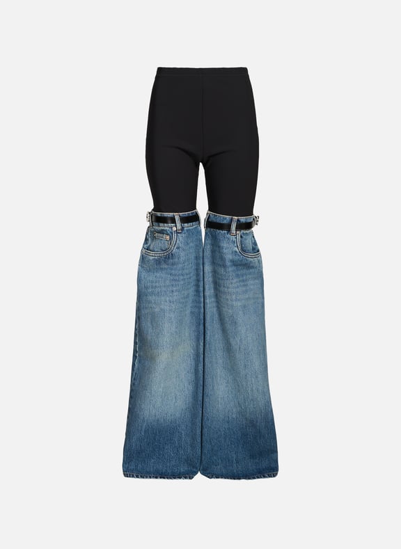 Bi-material trousers Blue by COPERNI COPERNI Bi-material trousers Blue