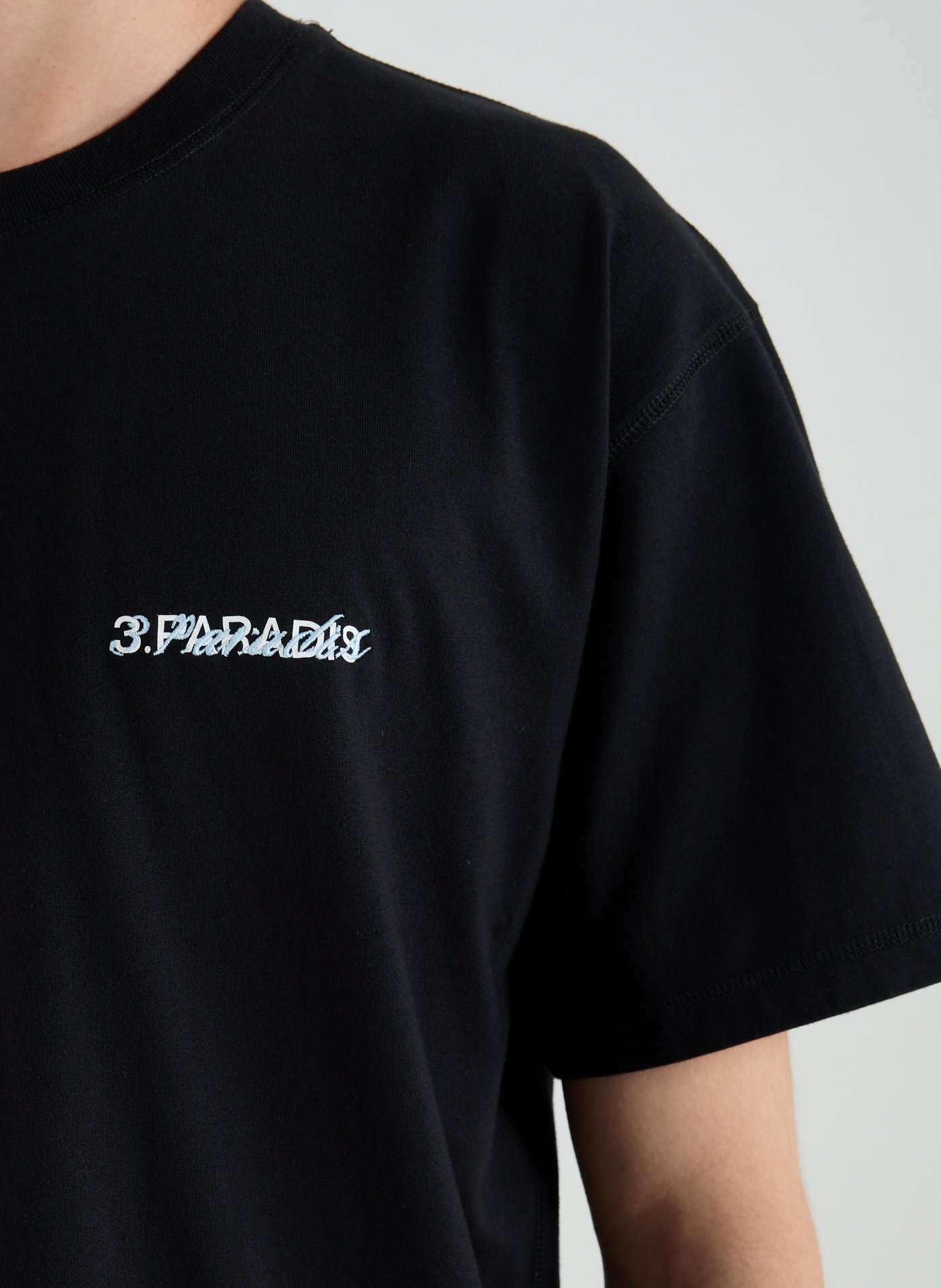 T-shirt en coton 3 PARADIS Noir