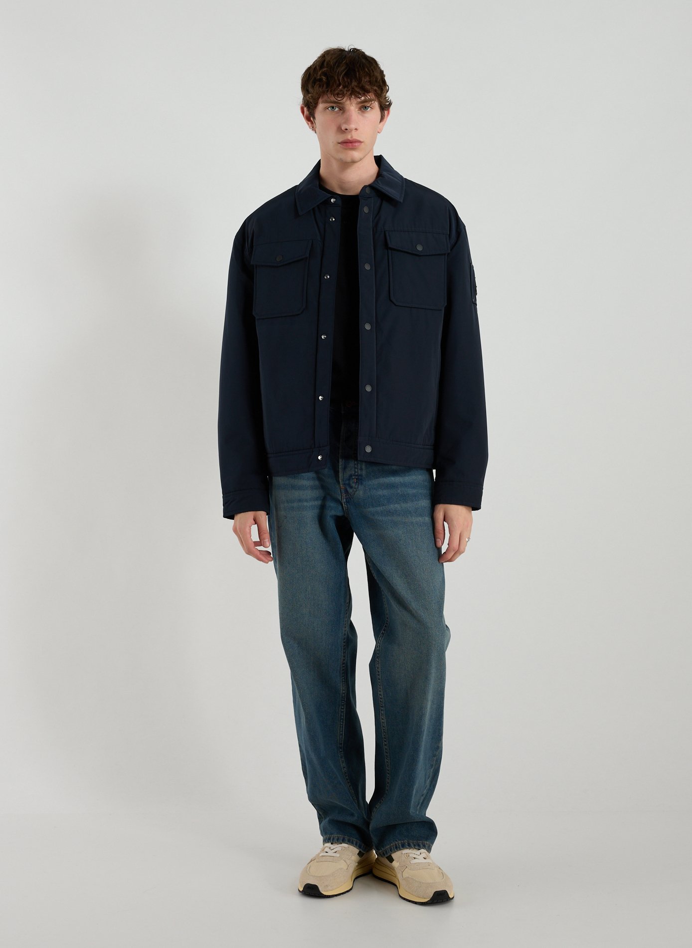 Jacques Bunny classic collar shirt coat MOOSE KNUCKLES Blue