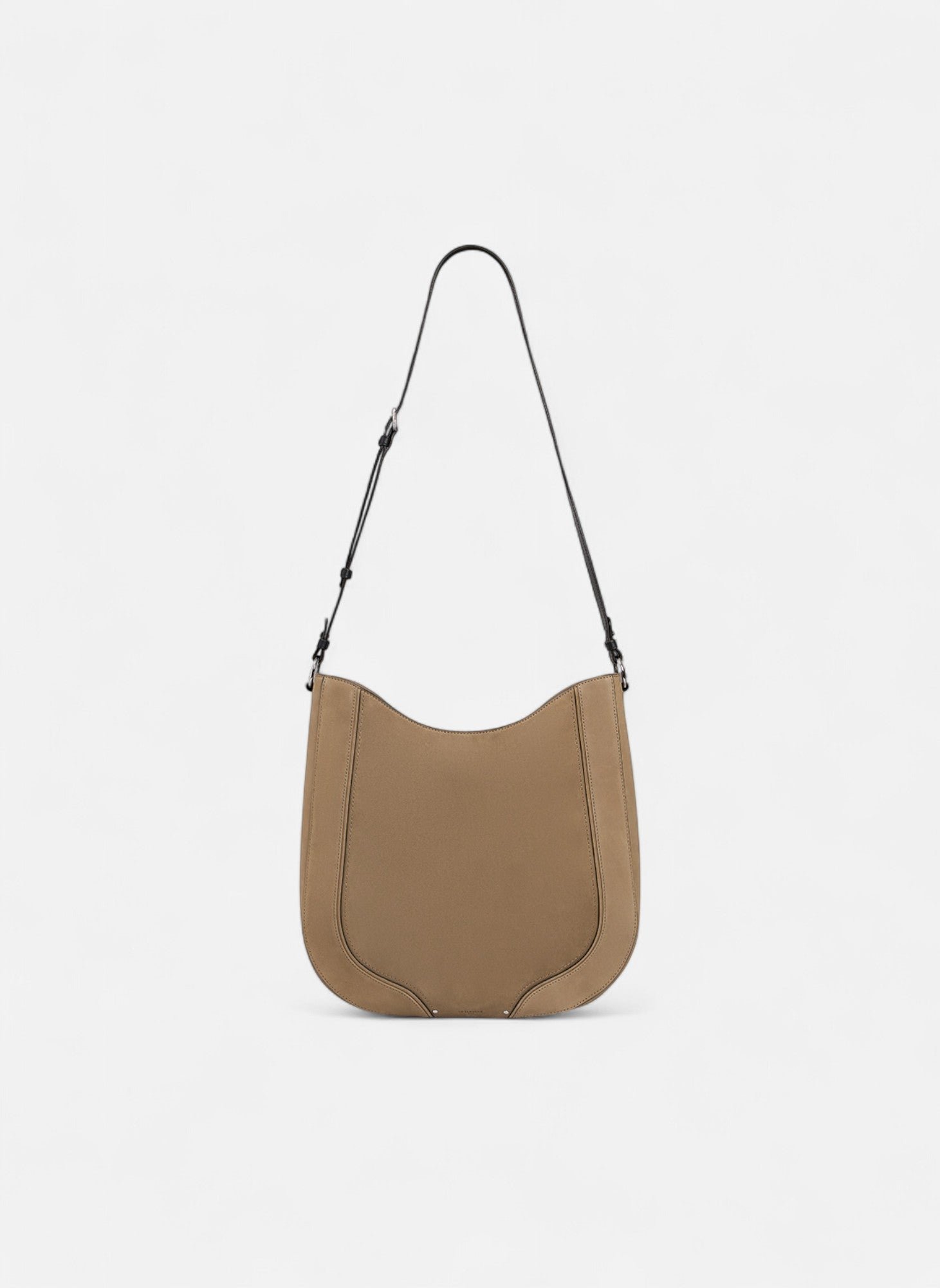 Sac hobo moyen modèle ella en cuir lisse et nubuck LE TANNEUR Marron