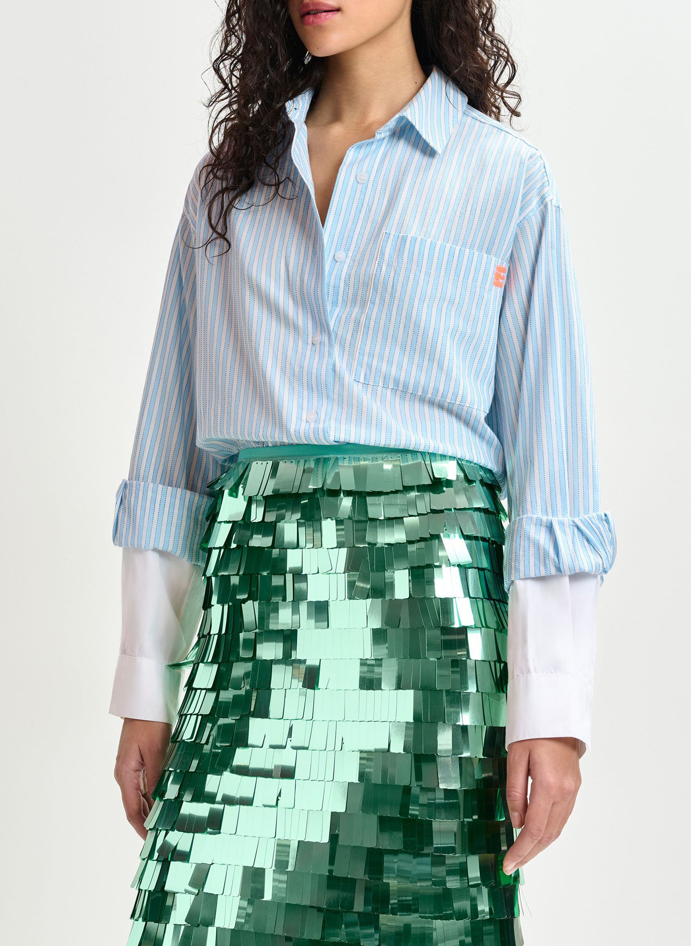 Jupe midi droite à paillettes ihoed ESSENTIEL ANTWERP Vert