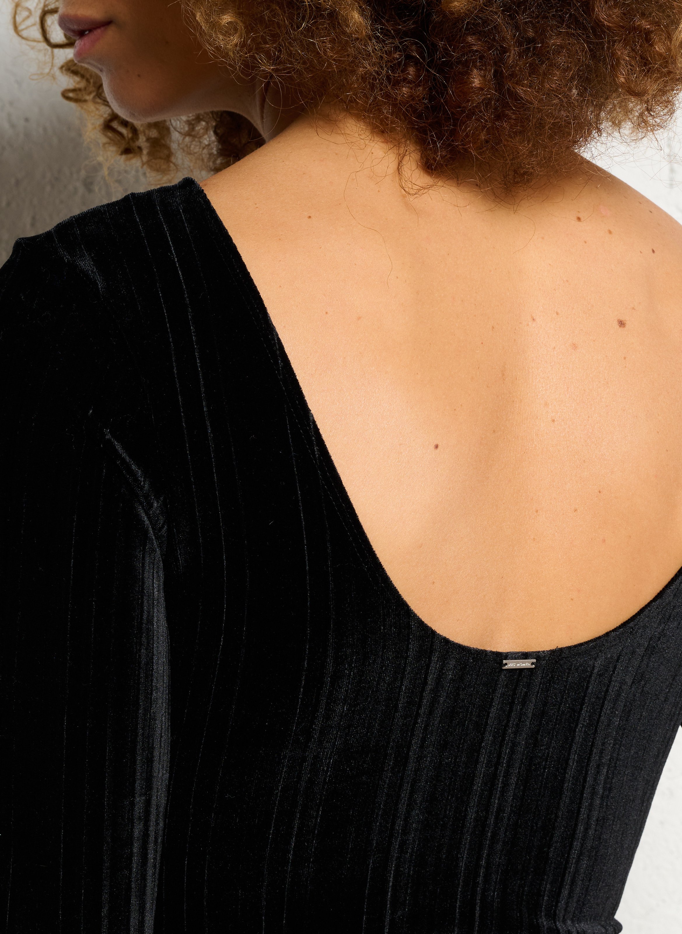 Body col rond en velours IKKS Noir