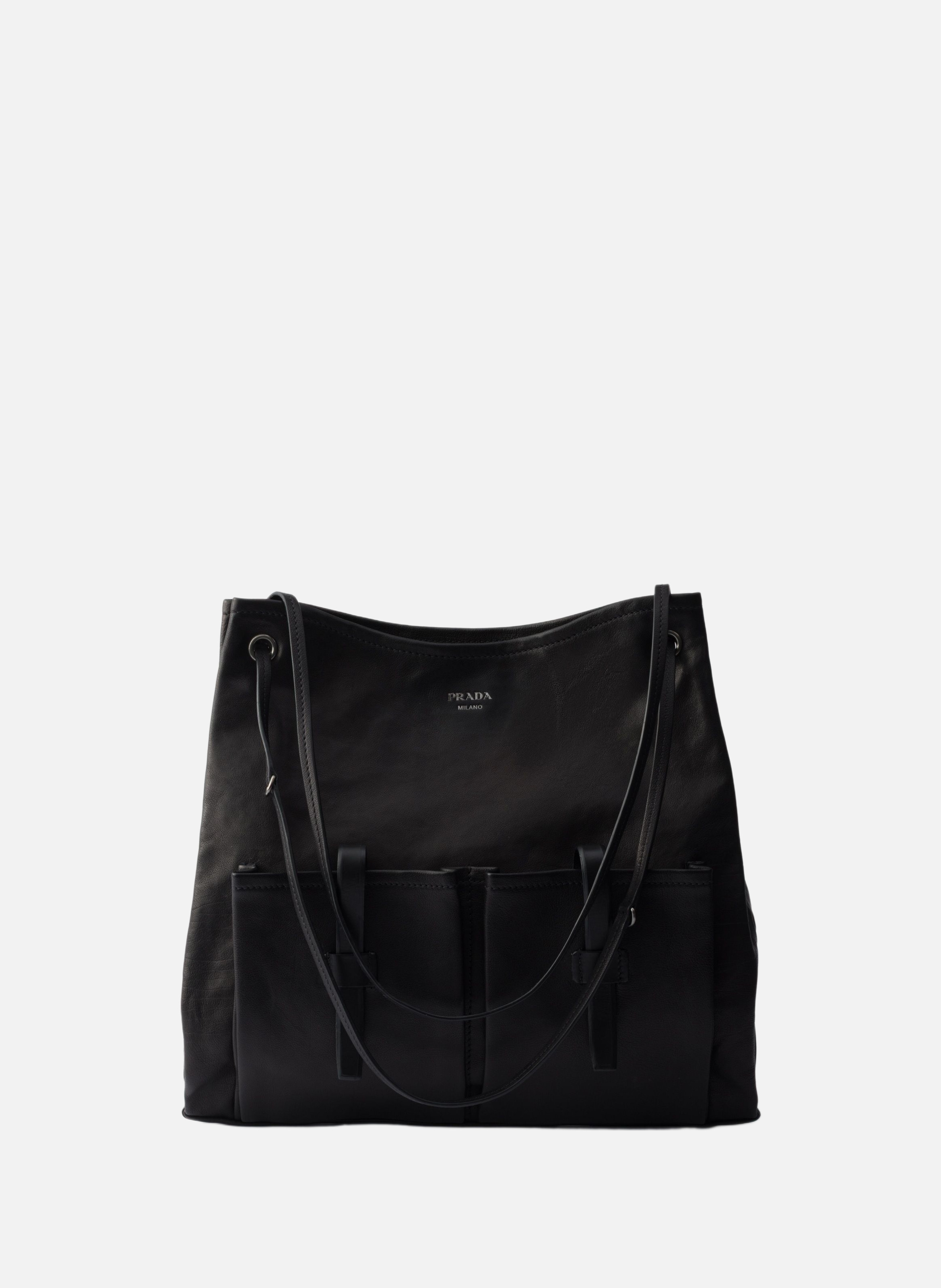 Grand sac en cuir PRADA Noir
