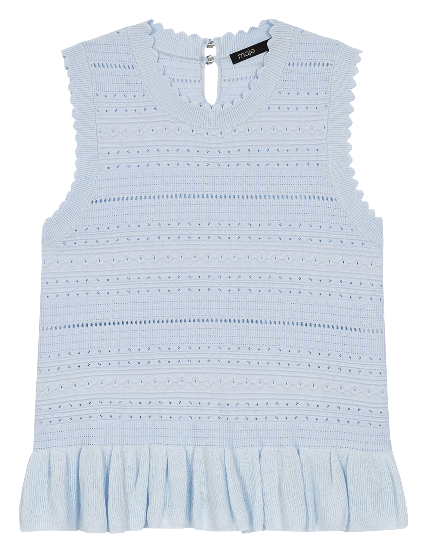 Top sans manches en maille pointelle MAJE Bleu