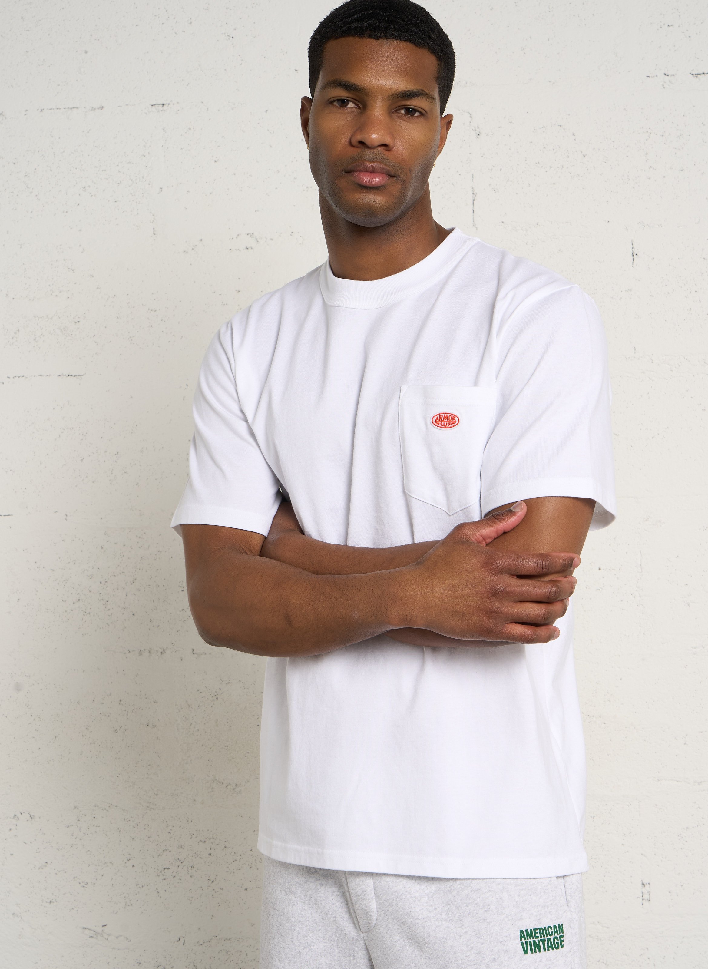 Tee-shirt droit en coton bio heritage ARMOR-LUX Blanc