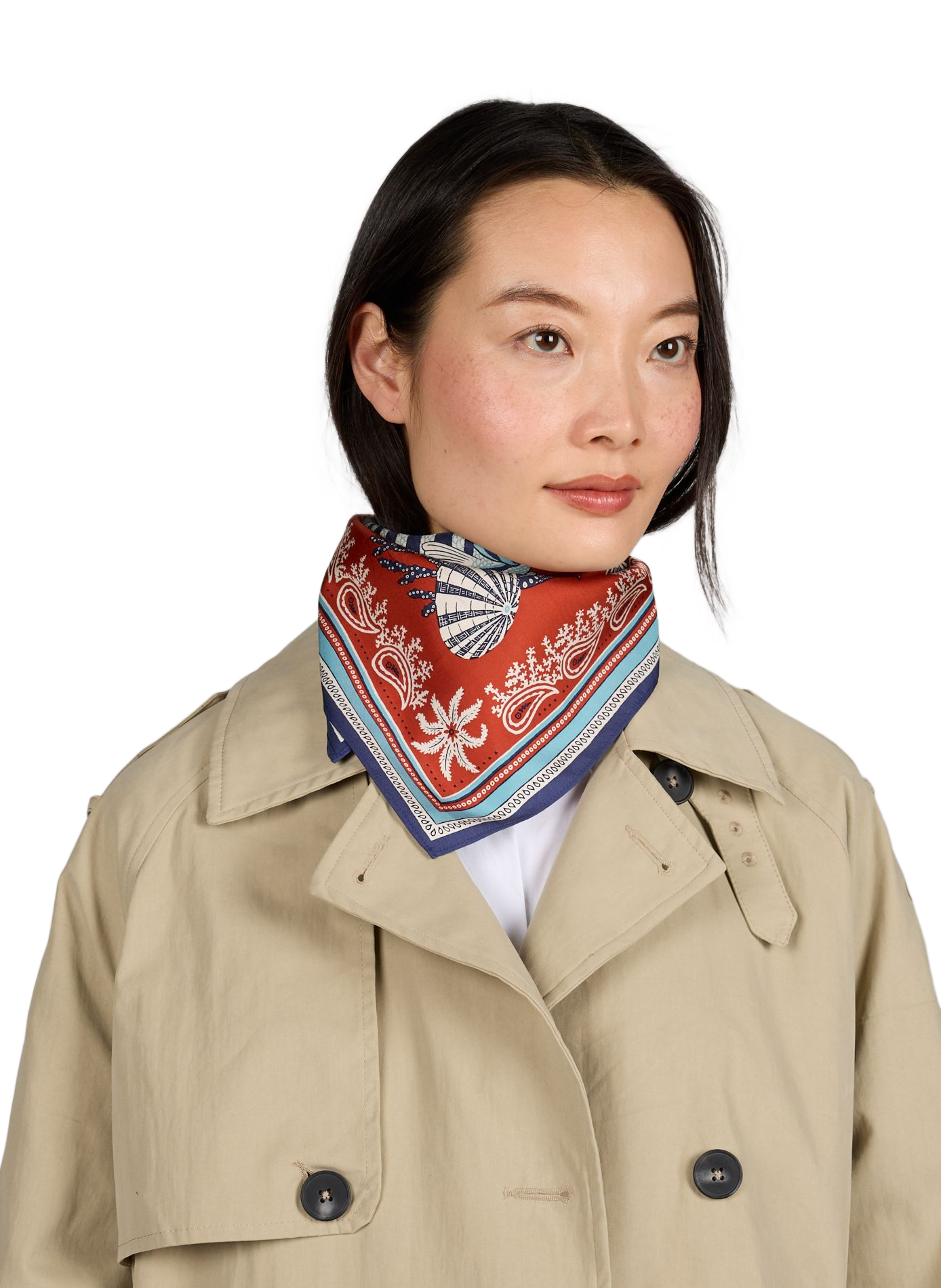 Carré de soie Neptune INOUITOOSH Rouge