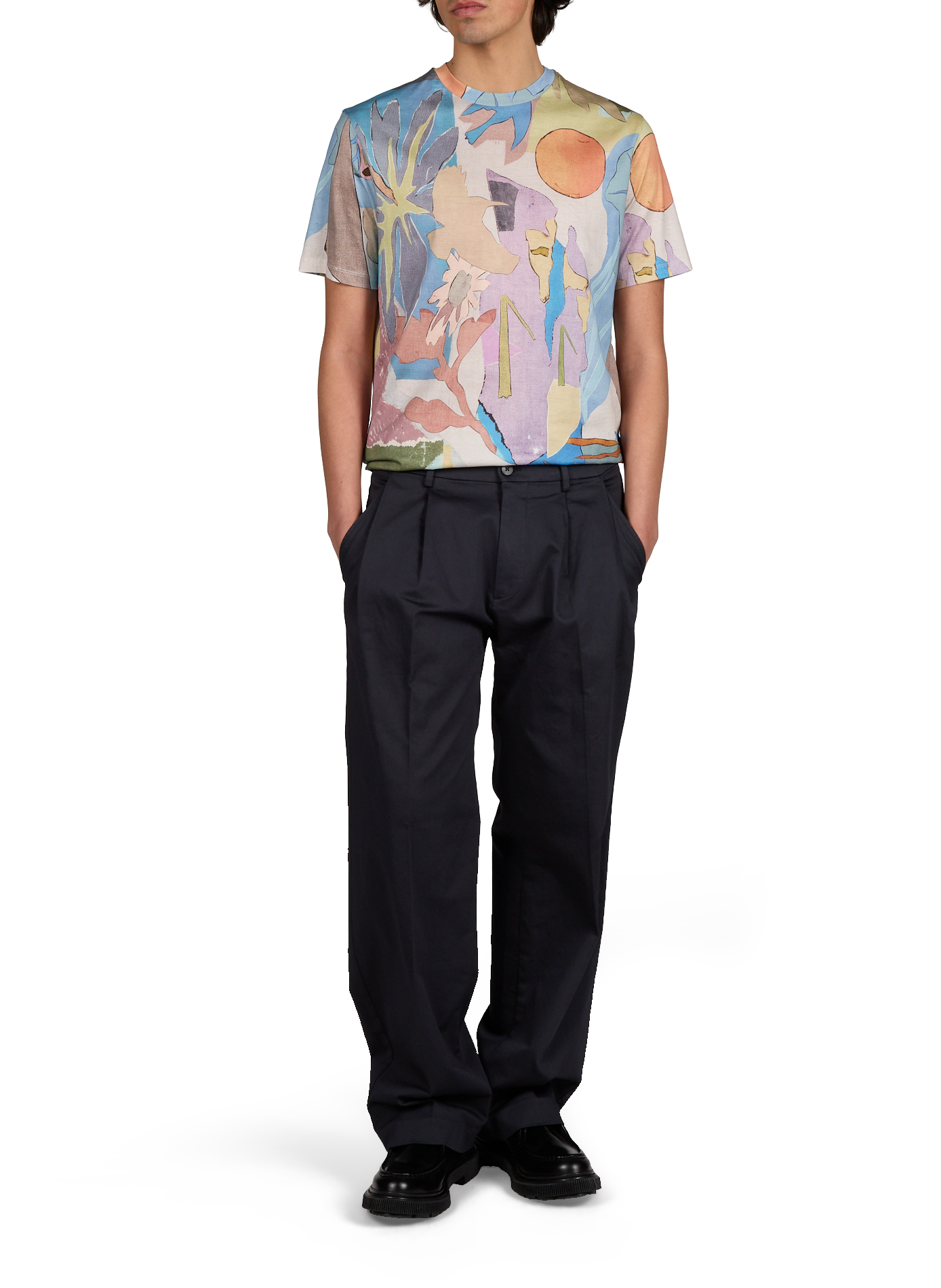 T-shirt droit imprimé en coton PAUL SMITH Bleu