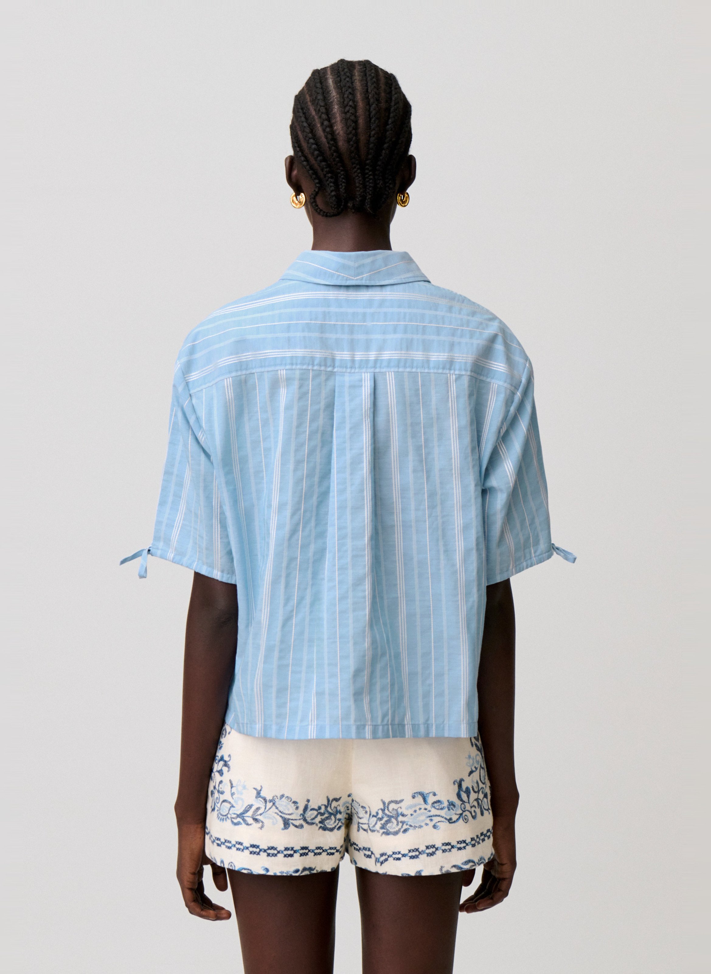 Chemise droite manches courtes rayée CLAUDIE PIERLOT Multicolore