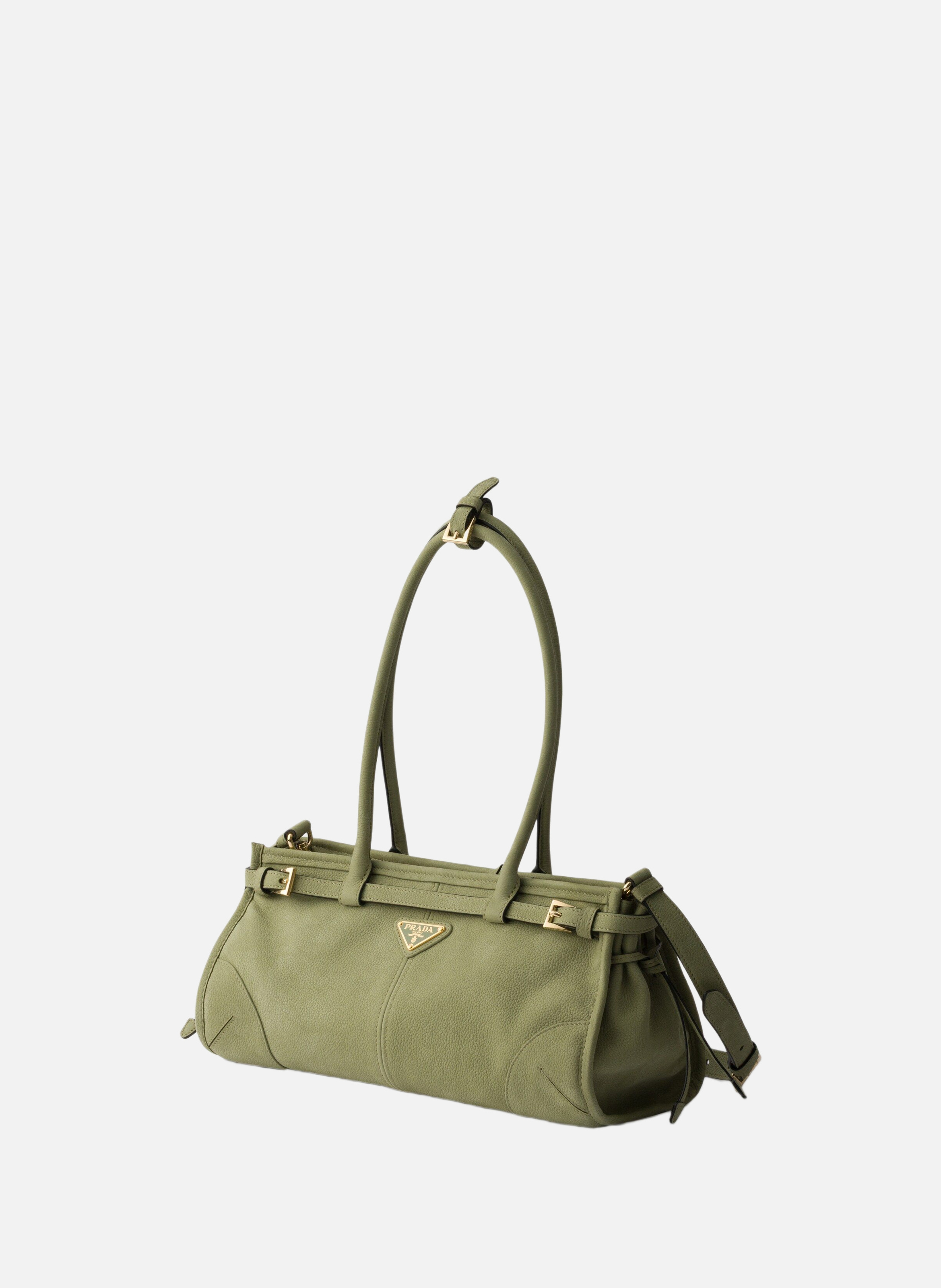 Sac à main prada bonnie en cuir nubuck de taille m PRADA Vert