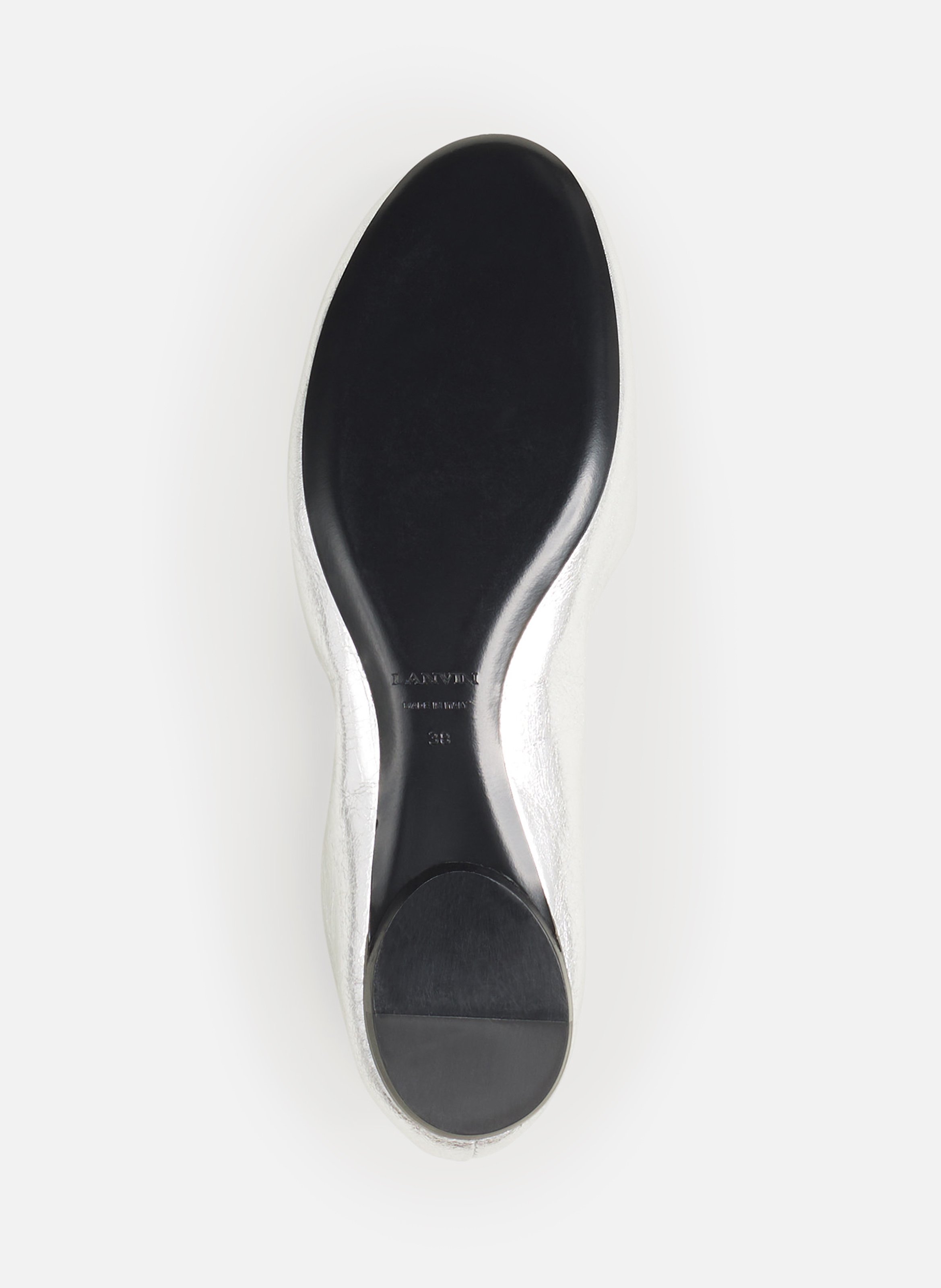 La ballerine en cuir métallisé LANVIN Argent